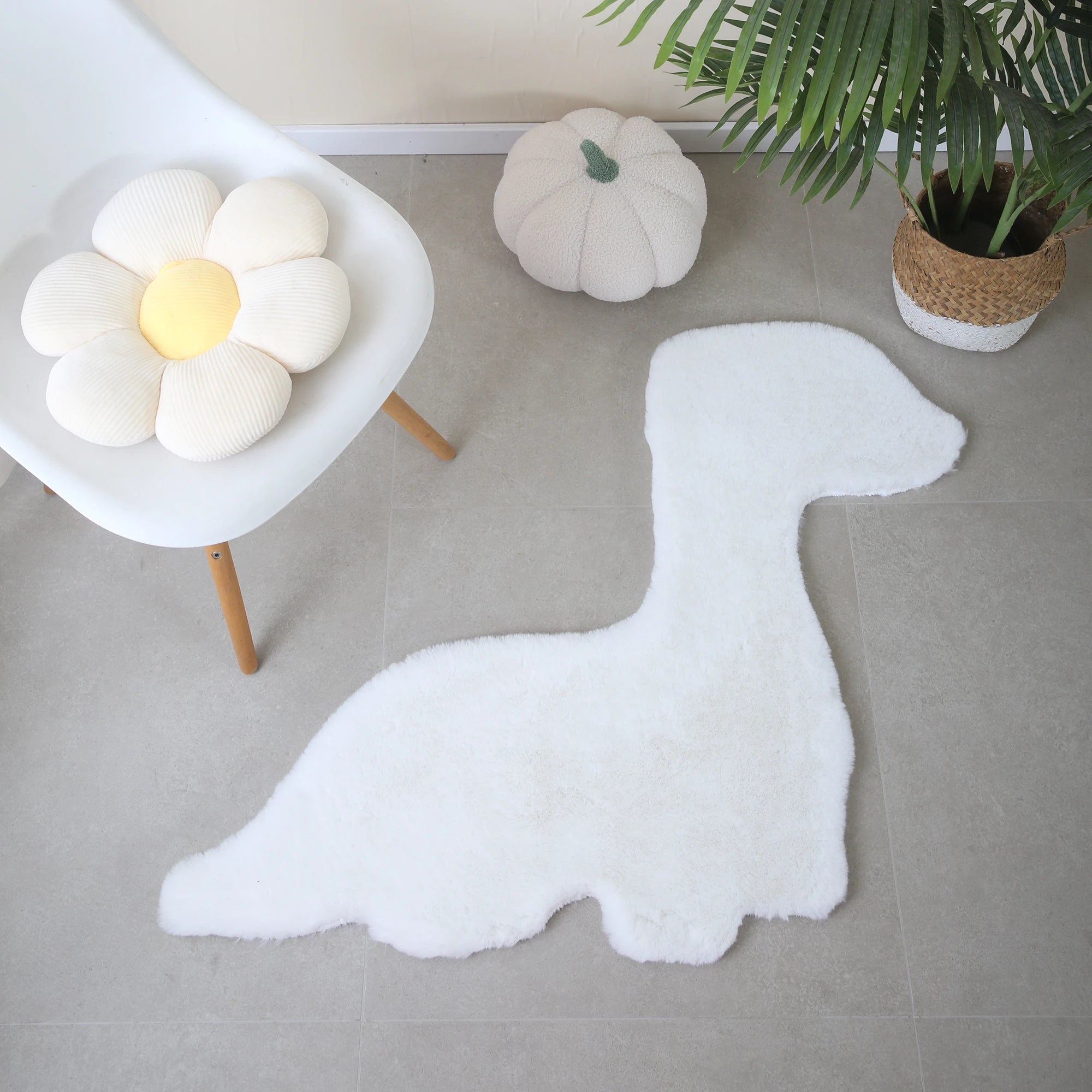 Dino Form Rug | White