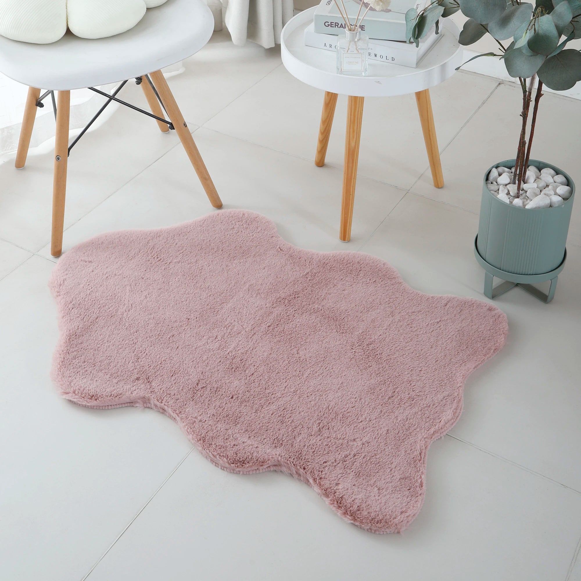 Sheepskin Imitation Chic Decor Rug | Pink