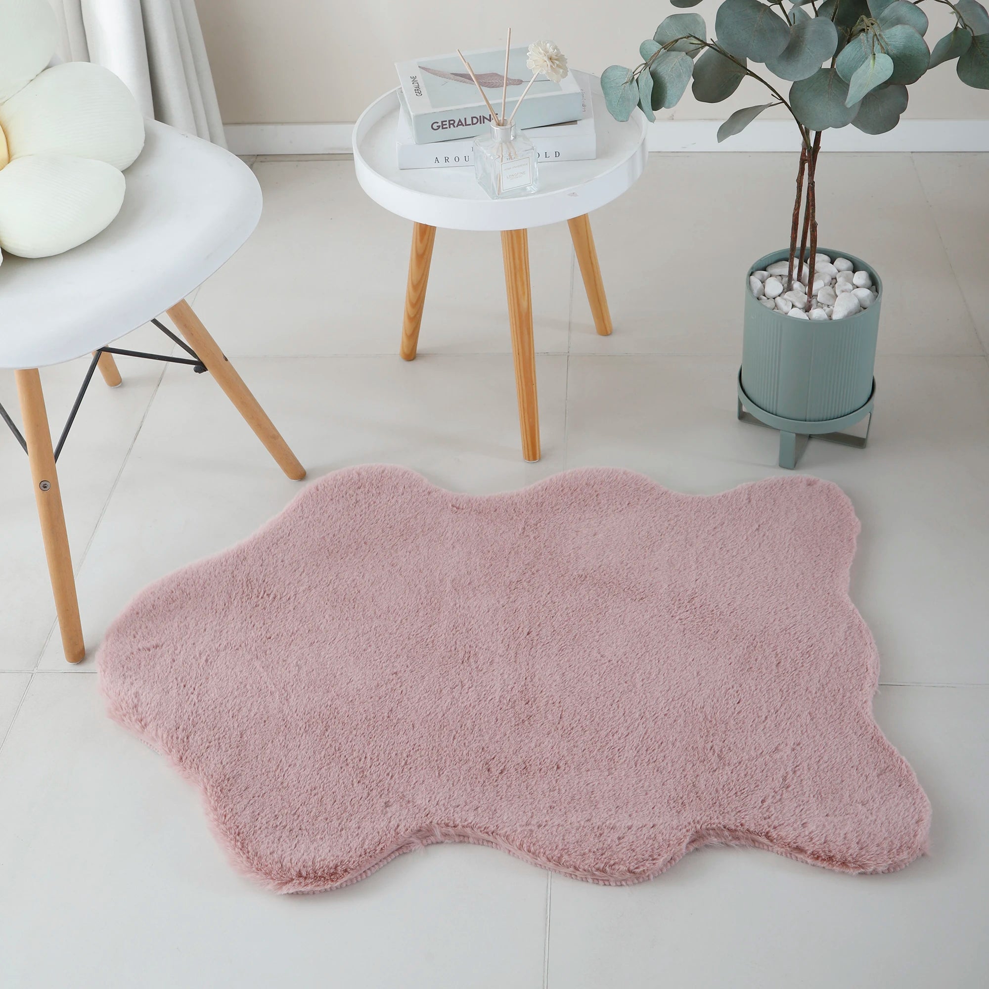 Sheepskin Imitation Chic Decor Rug | Pink