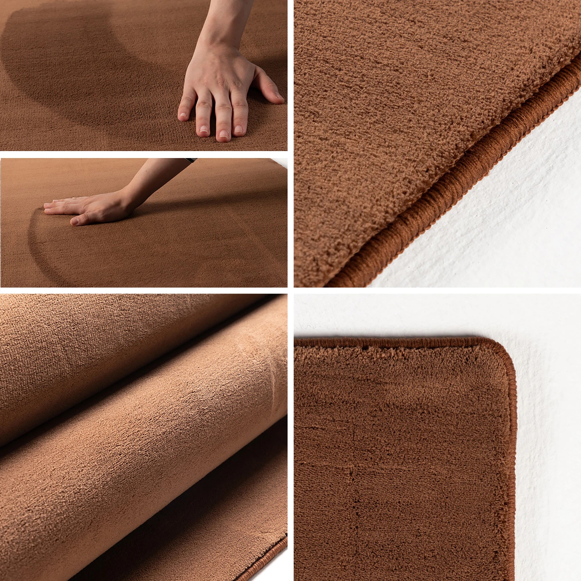 Plain Color Premium Decor Rug | Brown