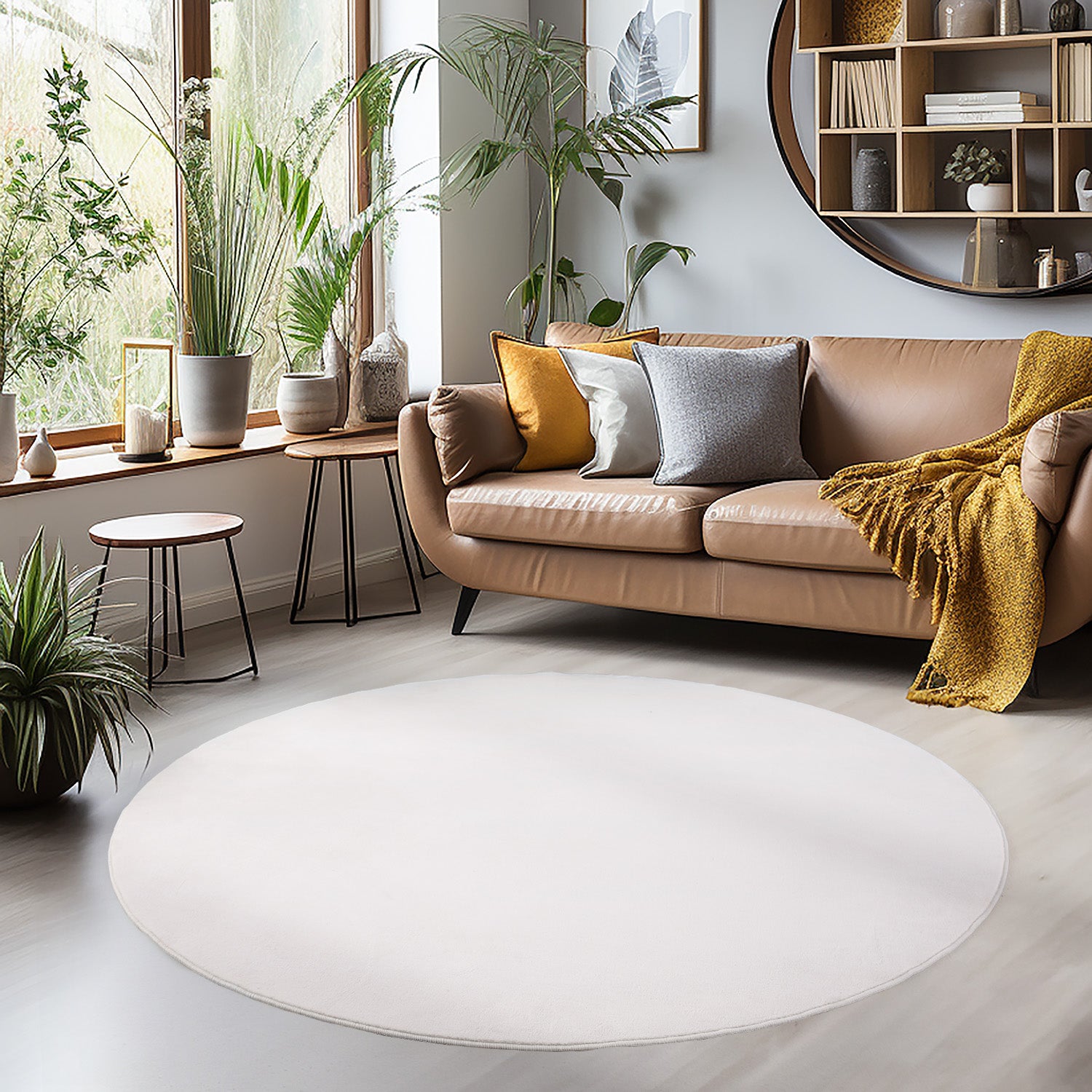 Plain Color Premium Decor Rug | Cream