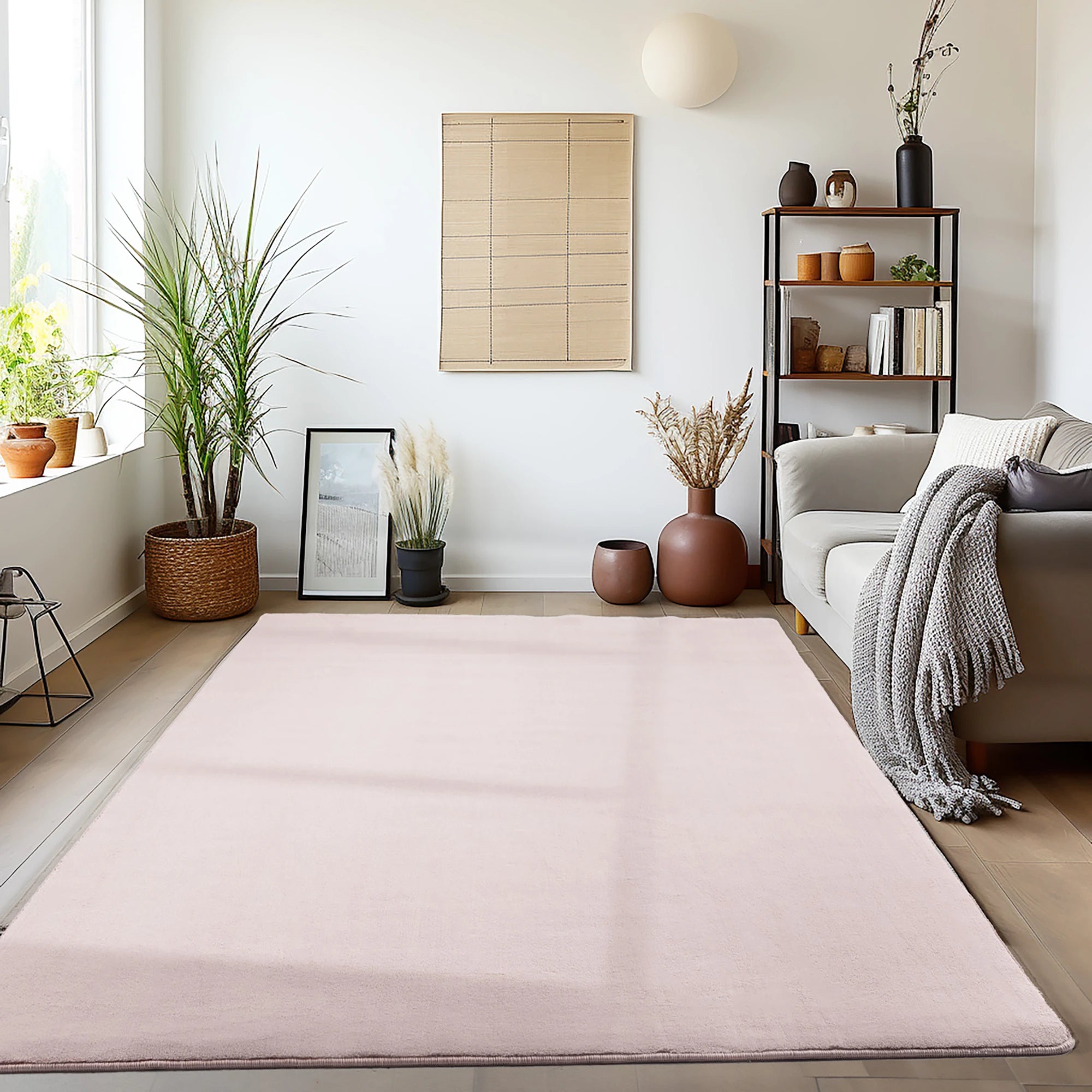 Plain Color Premium Decor Rug | Pink