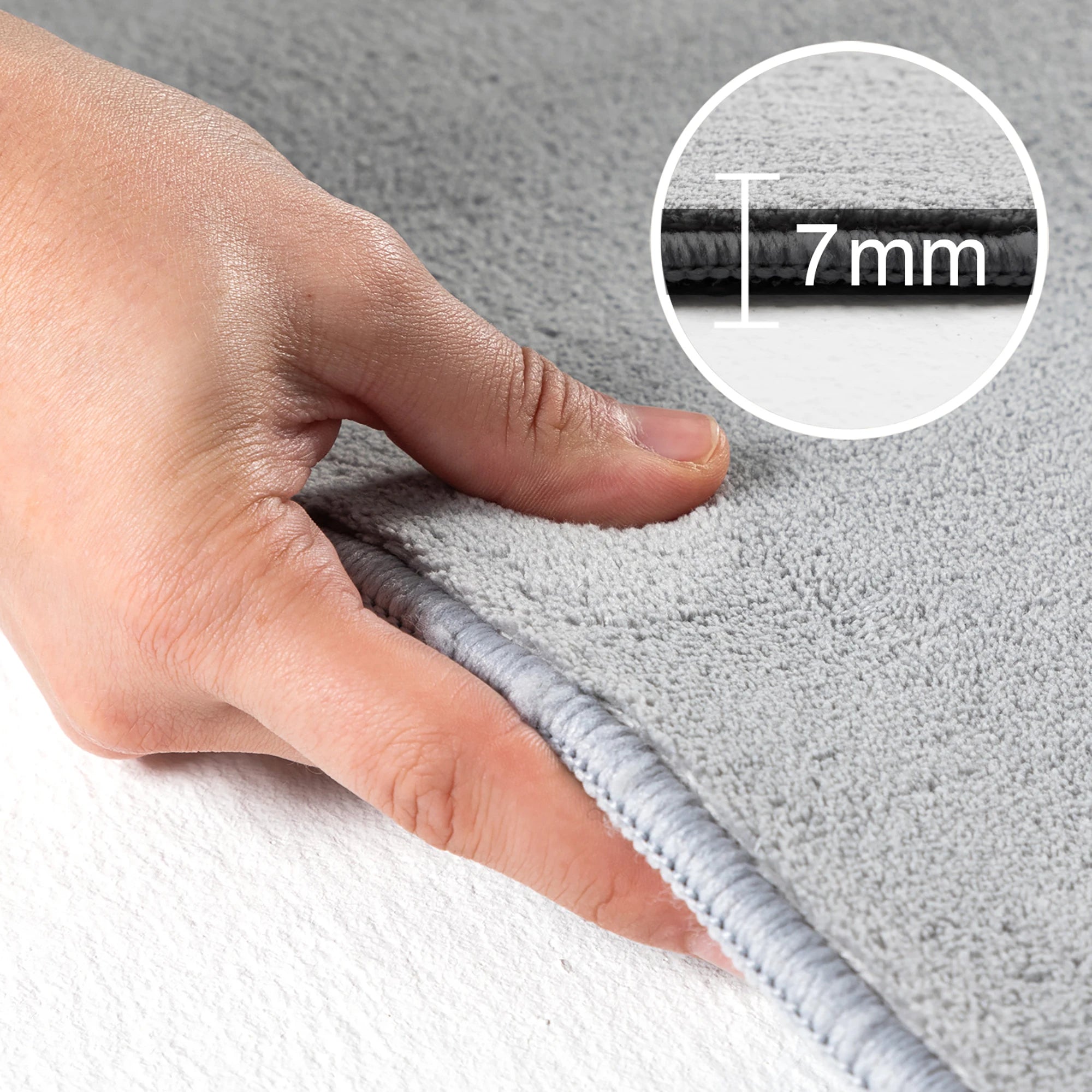 Plain Color Premium Decor Rug | Silver