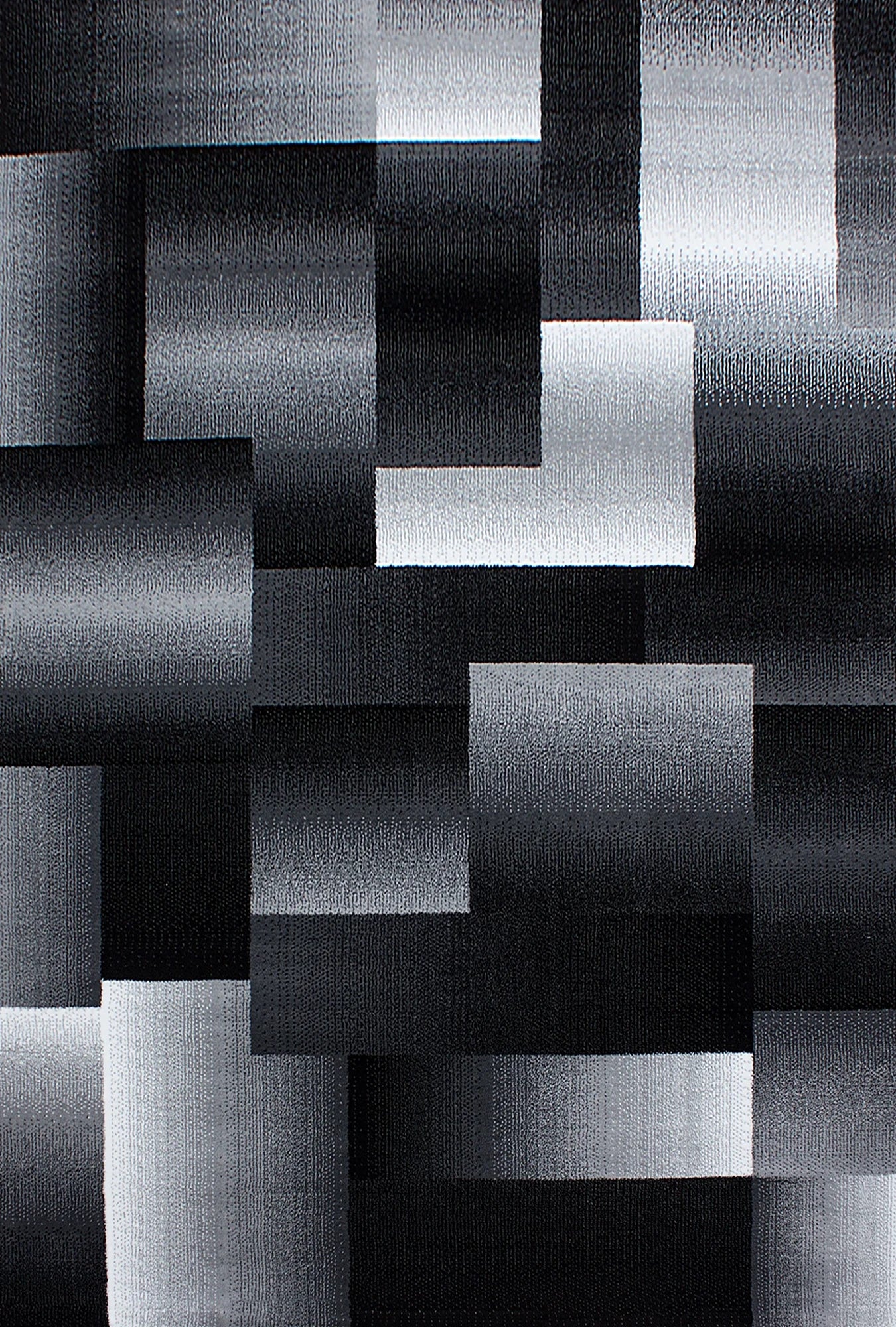 Abstract Checkered Plaid Rug | Black