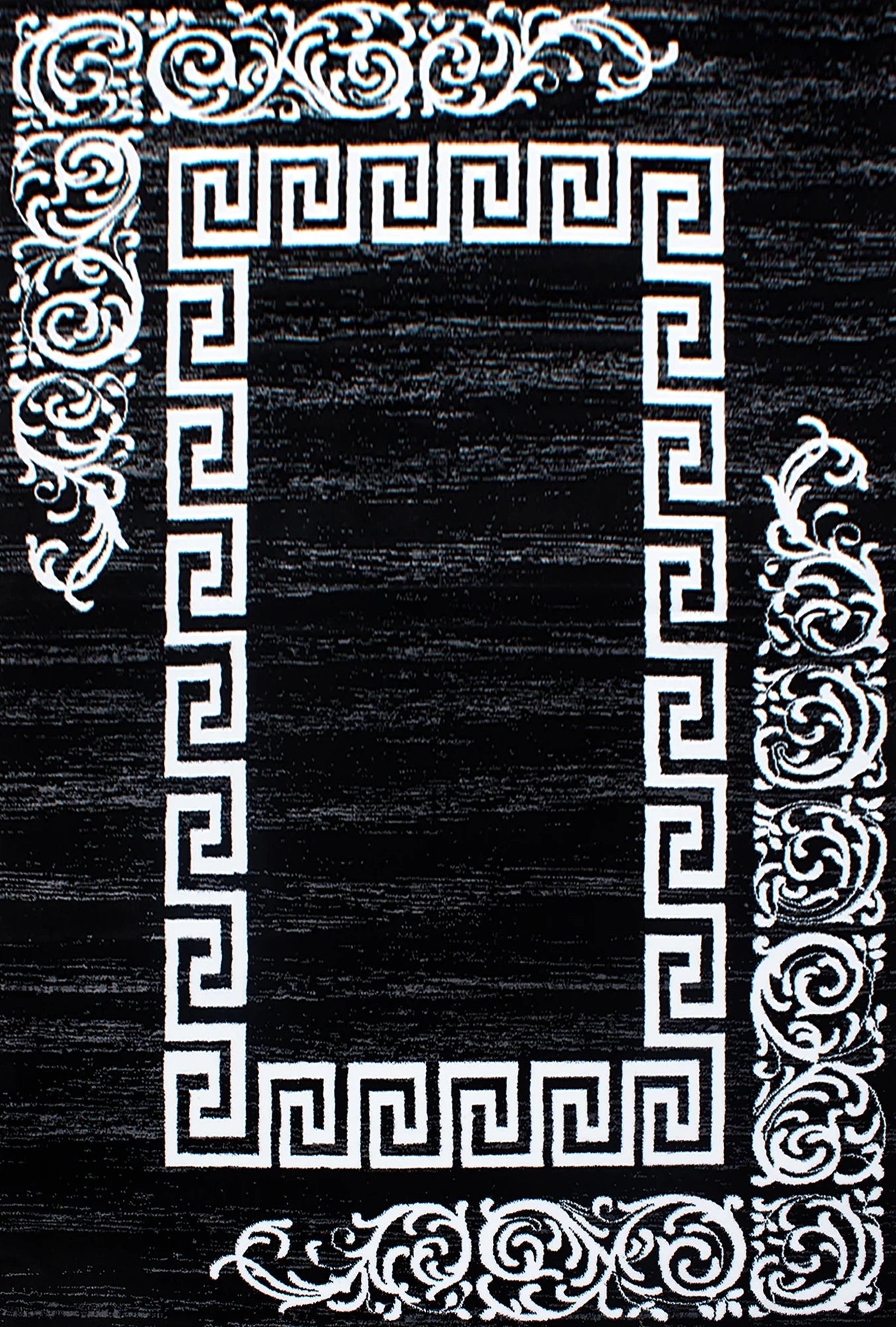 Modern Medusa Inspired Geometric Area Rug | Black