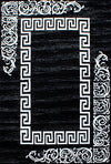 Modern Medusa Inspired Geometric Area Rug | Black Black
