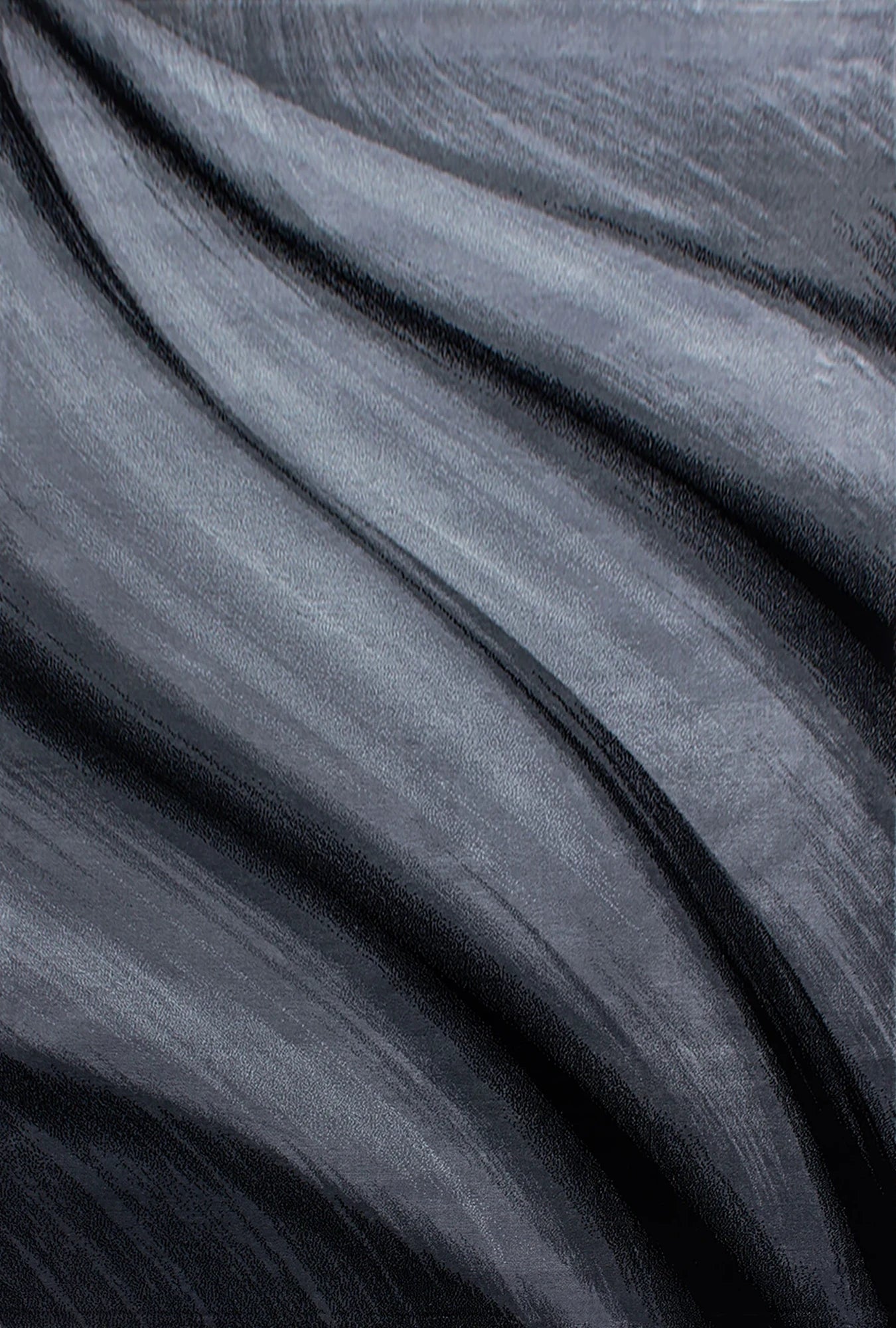 Abstract Brush Stroke Wave Rug | Black