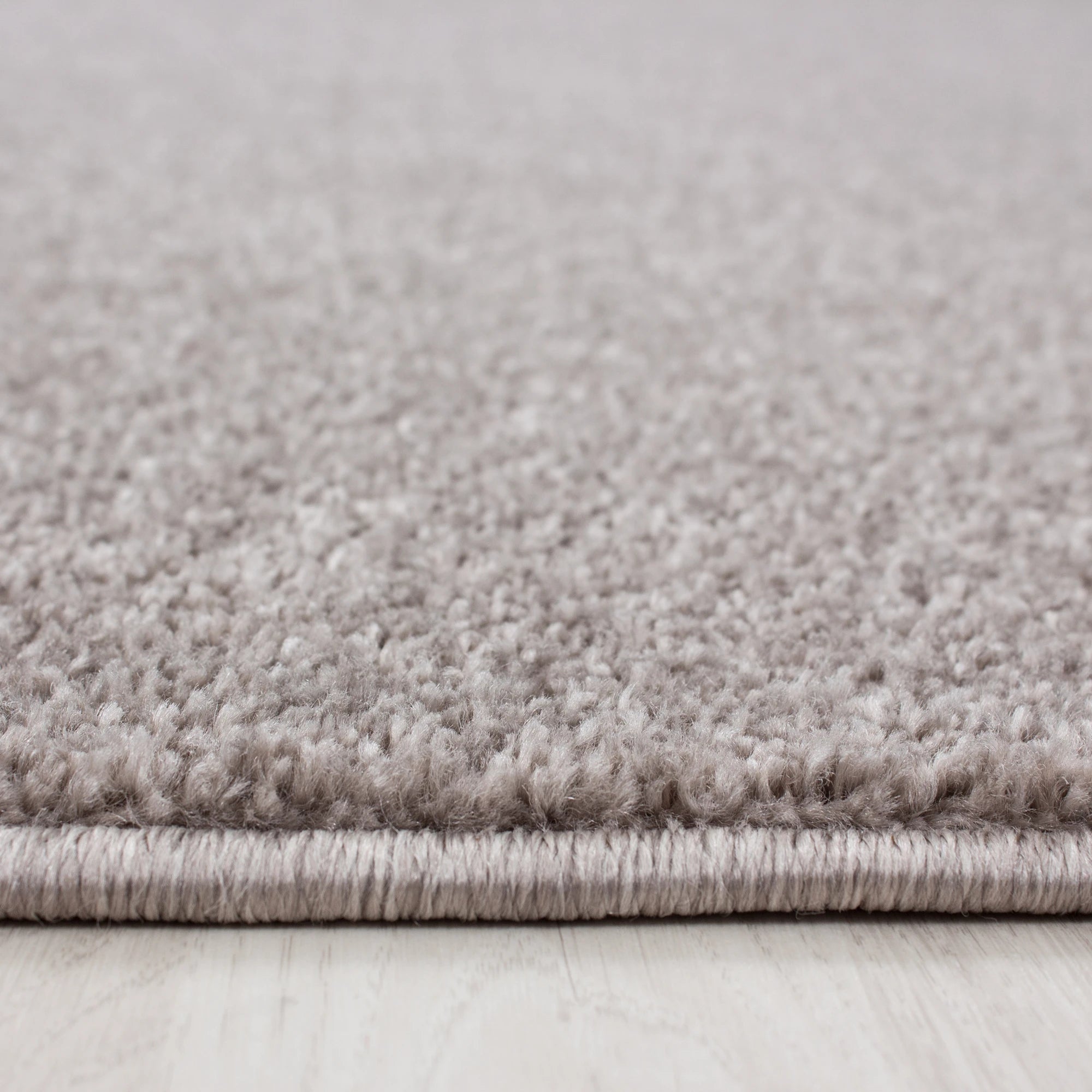 Solid Beige Plush Weave Area Rug