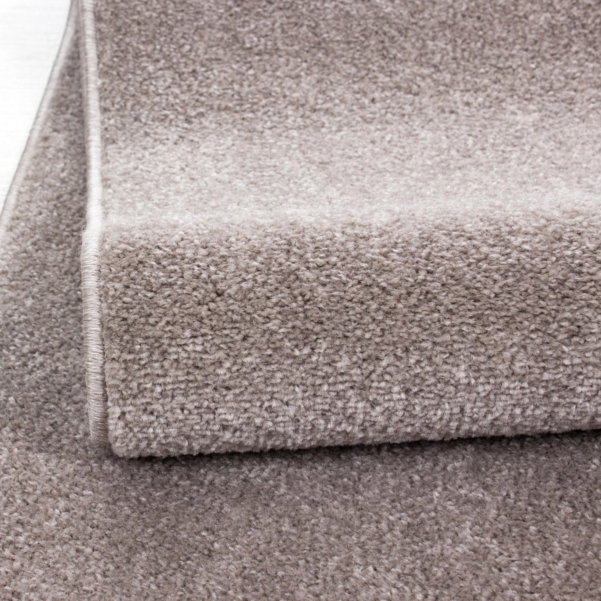Solid Beige Plush Weave Area Rug
