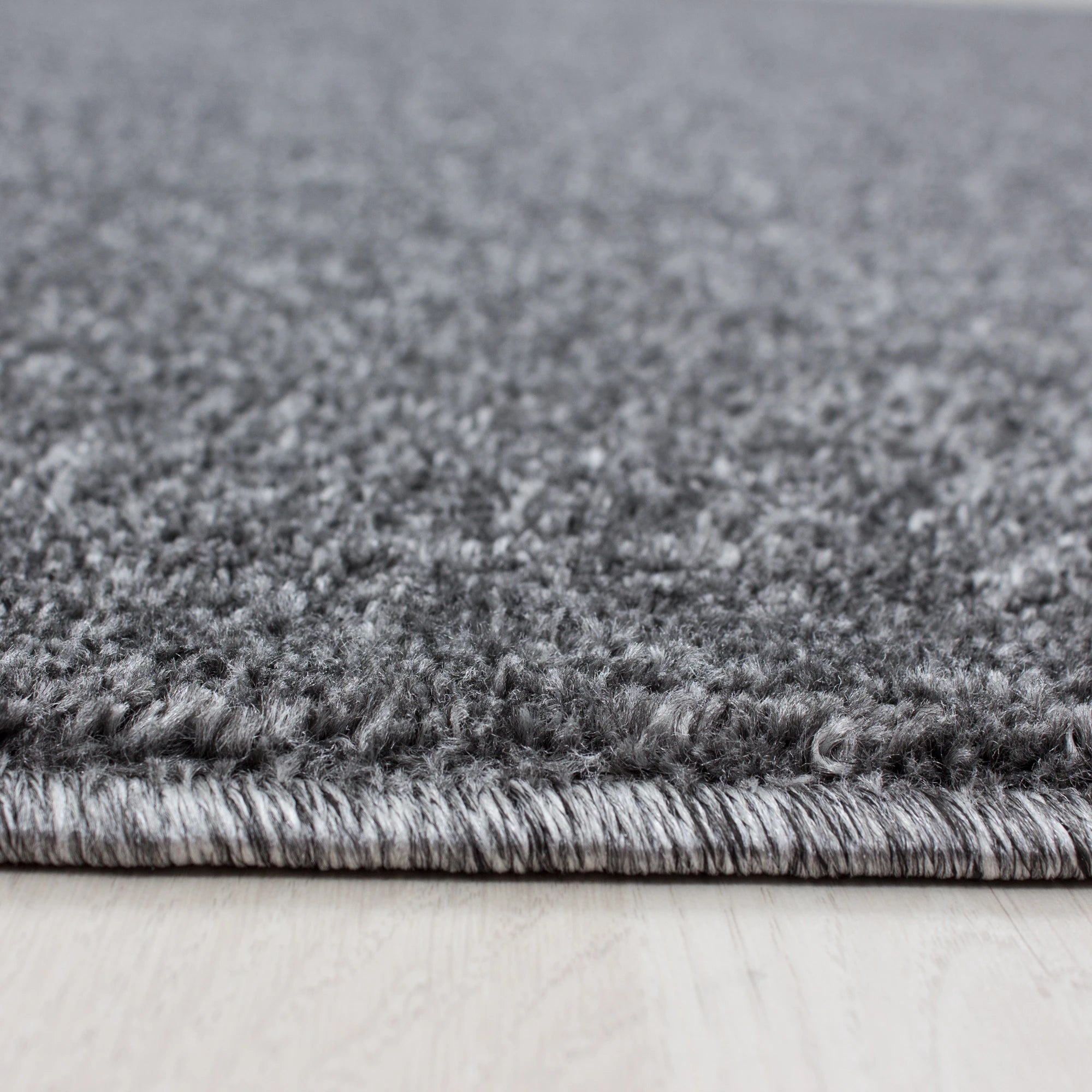Solid Gray Plush Weave Area Rug