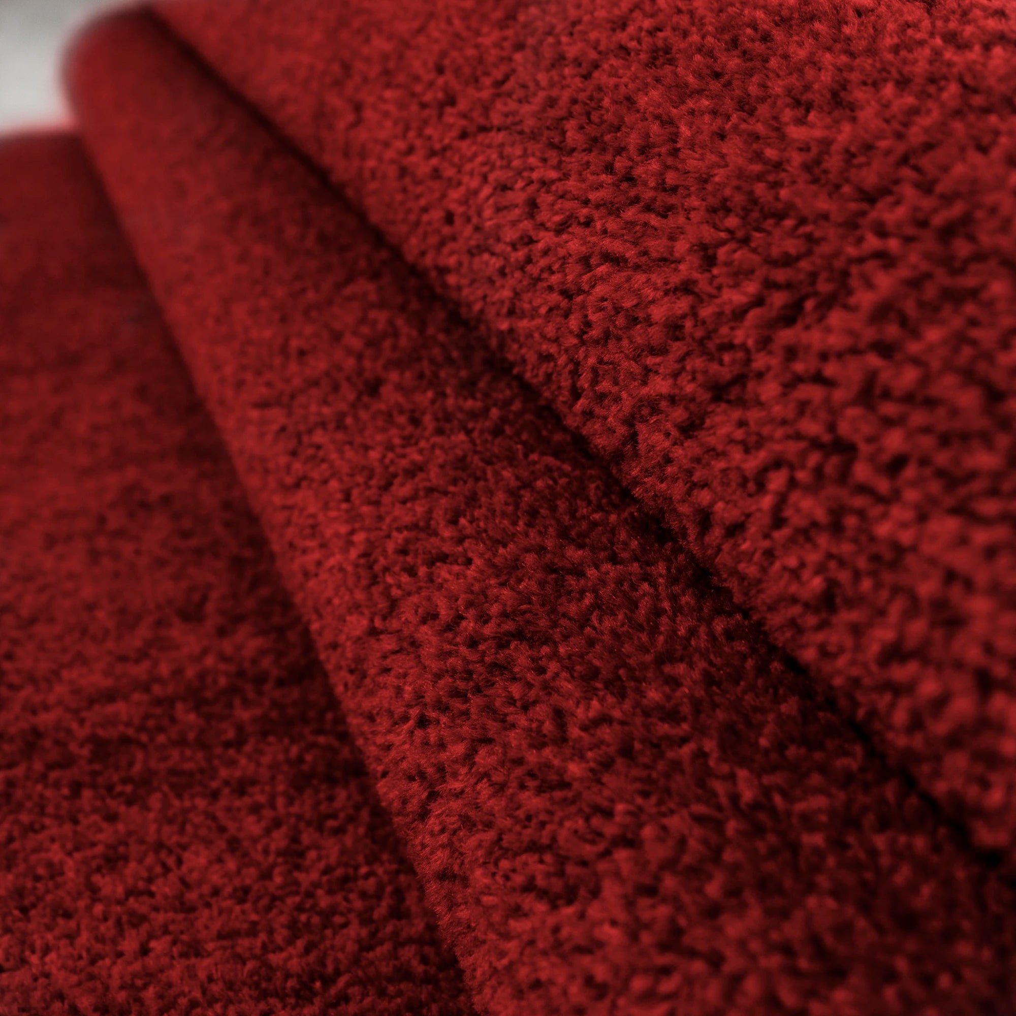 Solid Crimson Plush Weave Area Rug