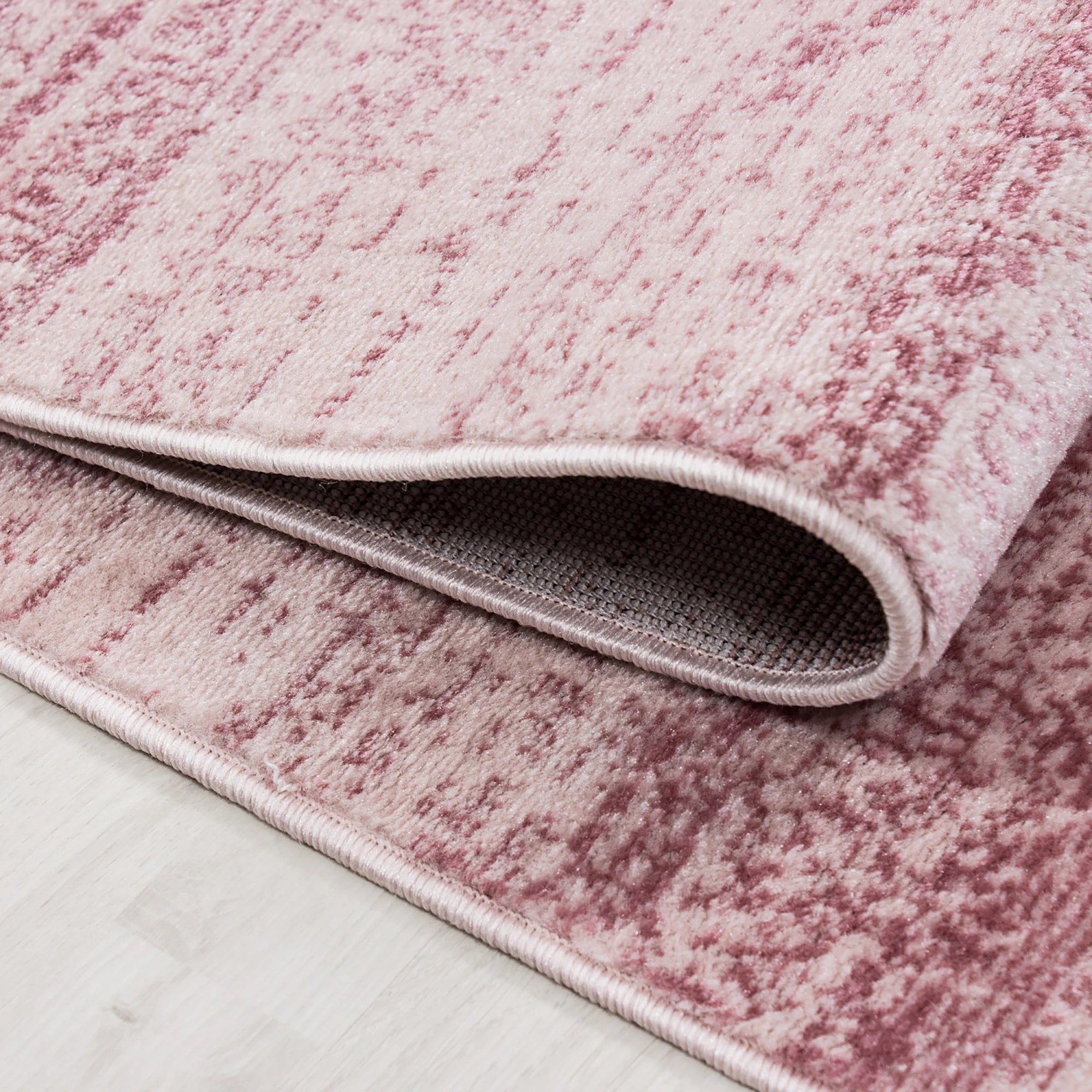Modern Abstract Horizontal Stripe Area Rug | Pink