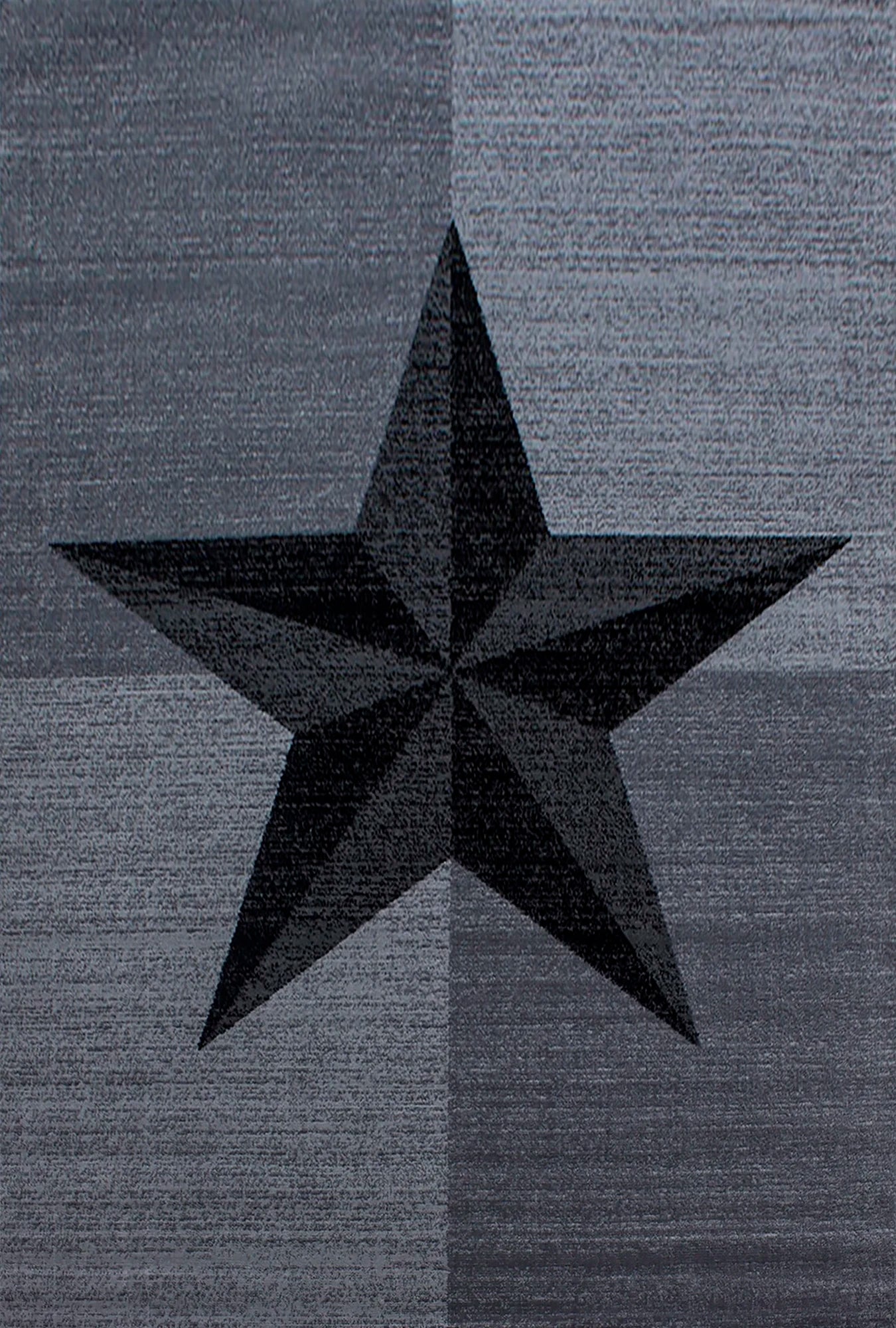 Modern Geometric Star Motif Area Rug | Gray