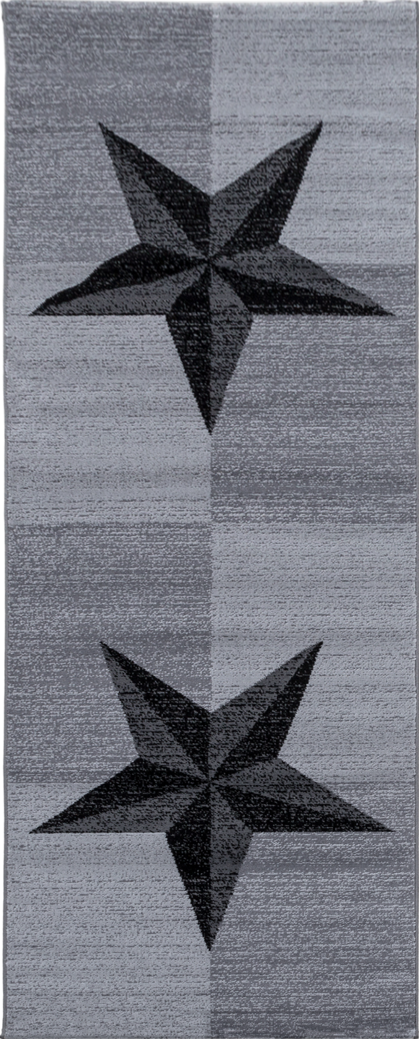 Modern Geometric Star Motif Area Rug | Gray