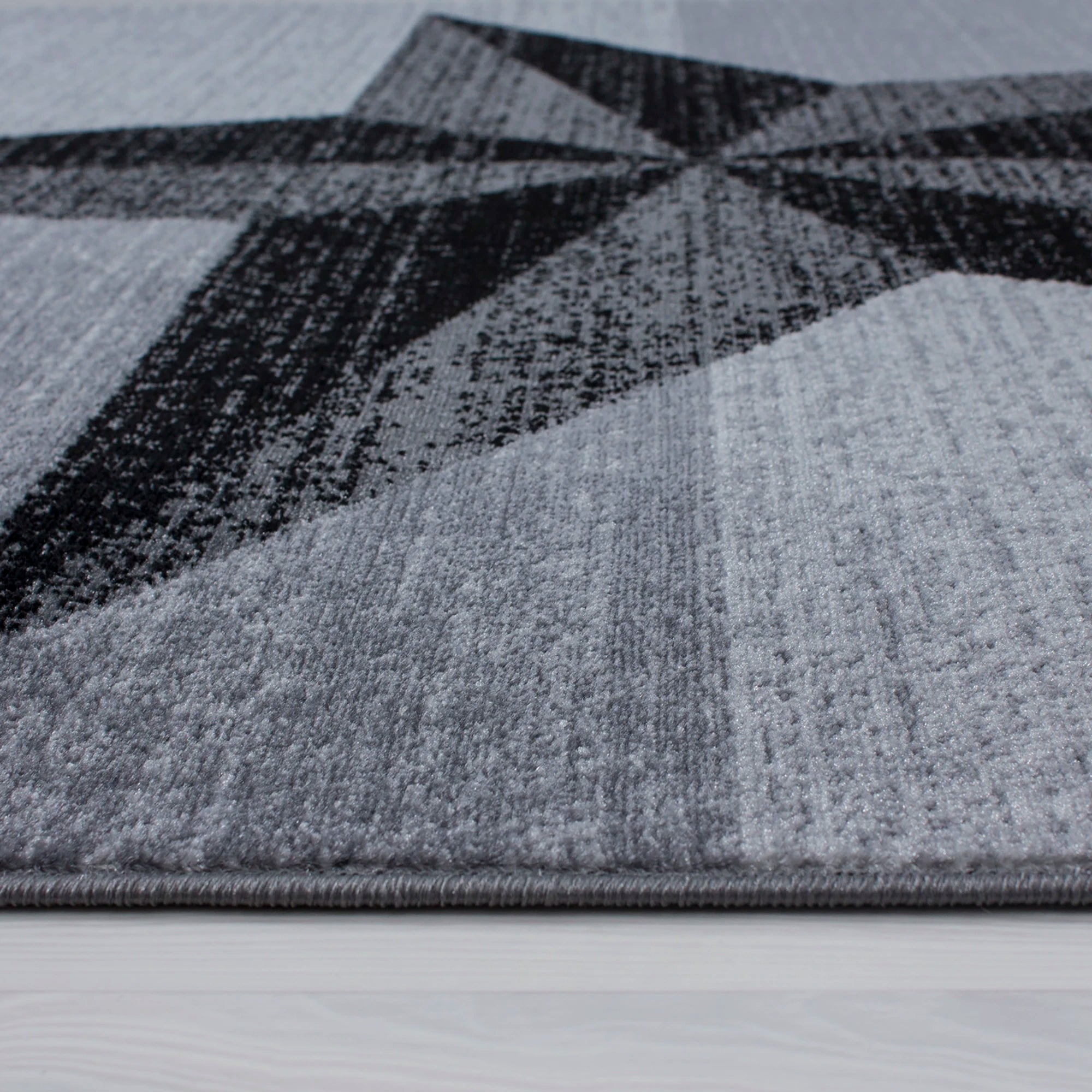 Modern Geometric Star Motif Area Rug | Gray