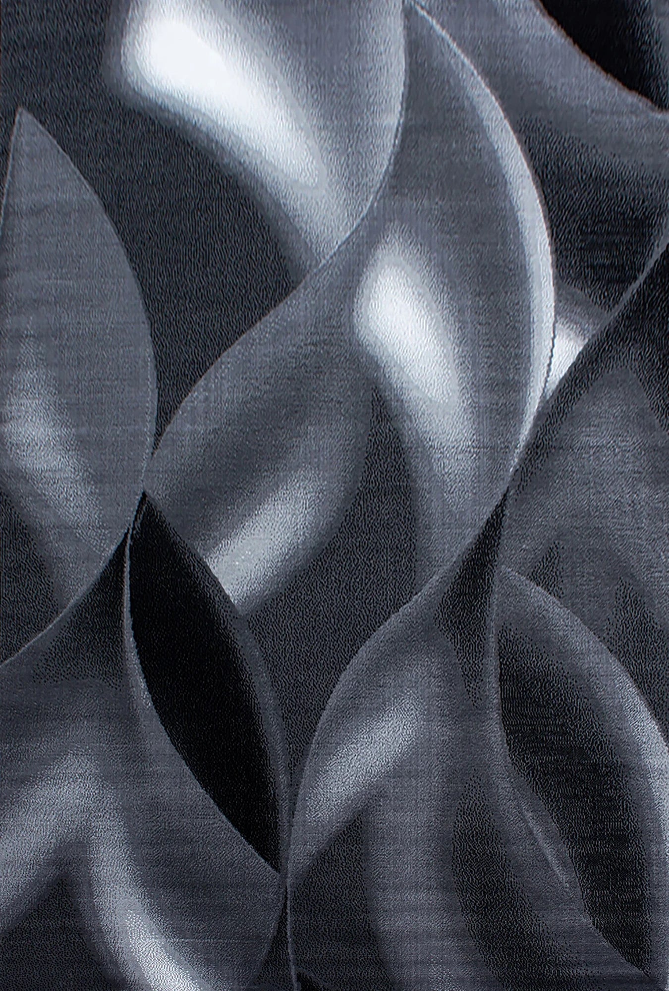 Modern Sculpted Flowing Living Room Carpet | Black