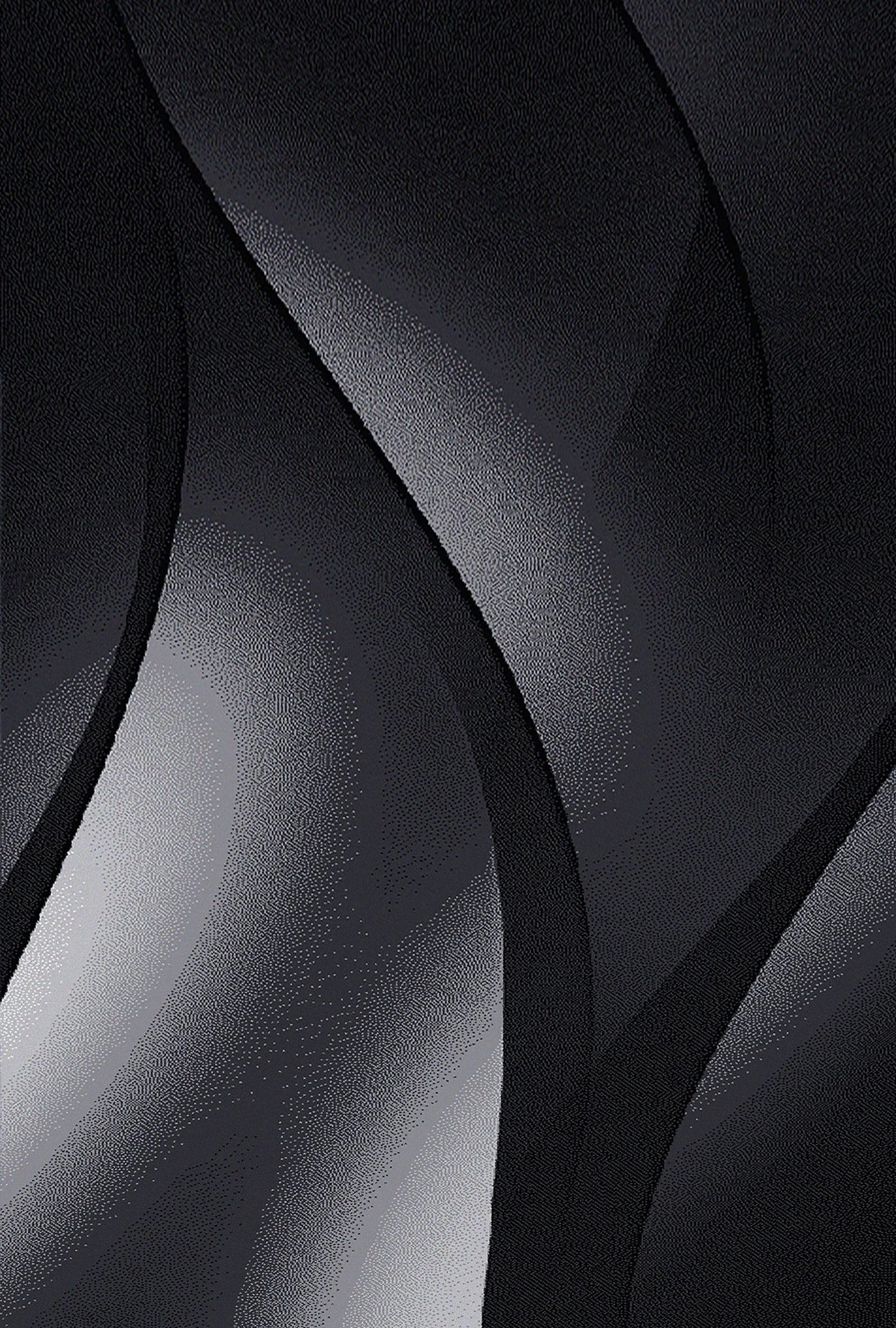 Modern Ombre Wavy Stripe Rug | Black