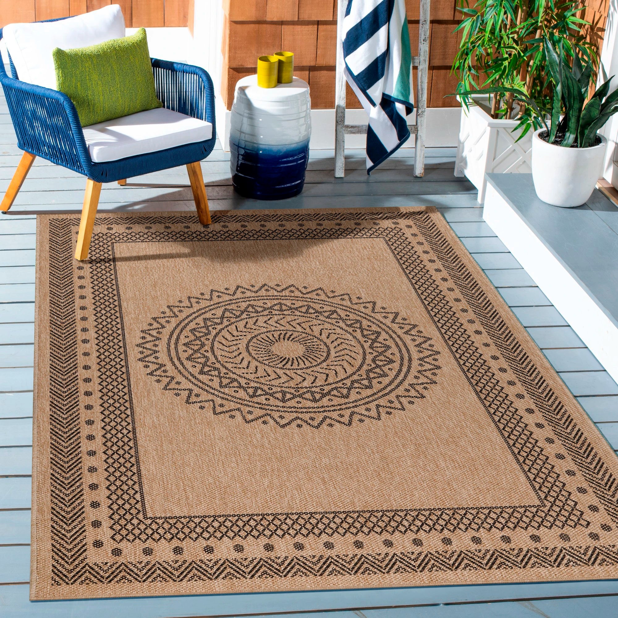 Vintage Refined Weave Jute Rug | Black