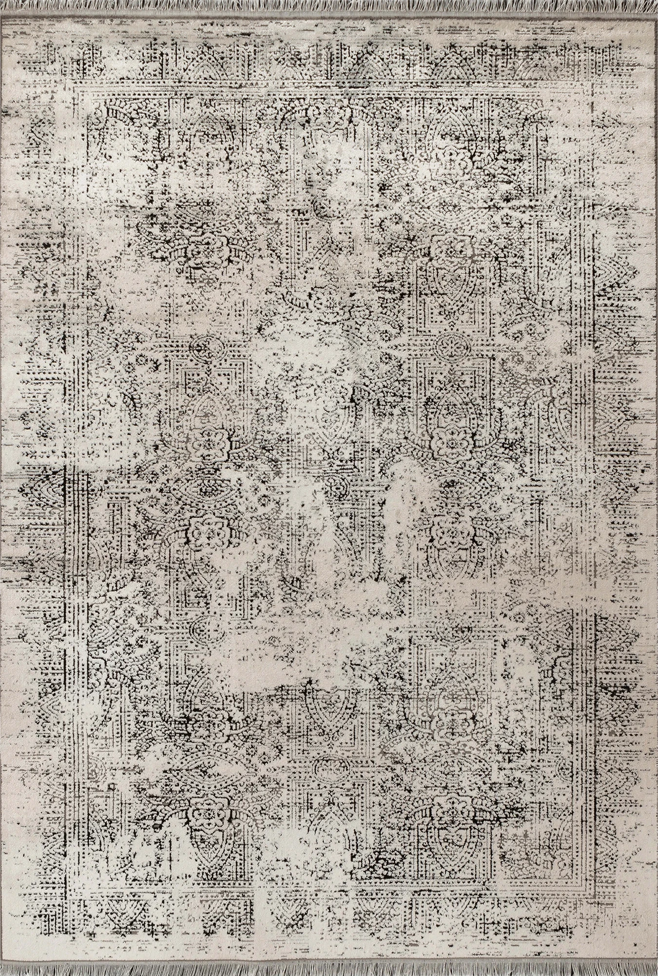 Vintage Look Abstract Oriental Style Rug | Beige