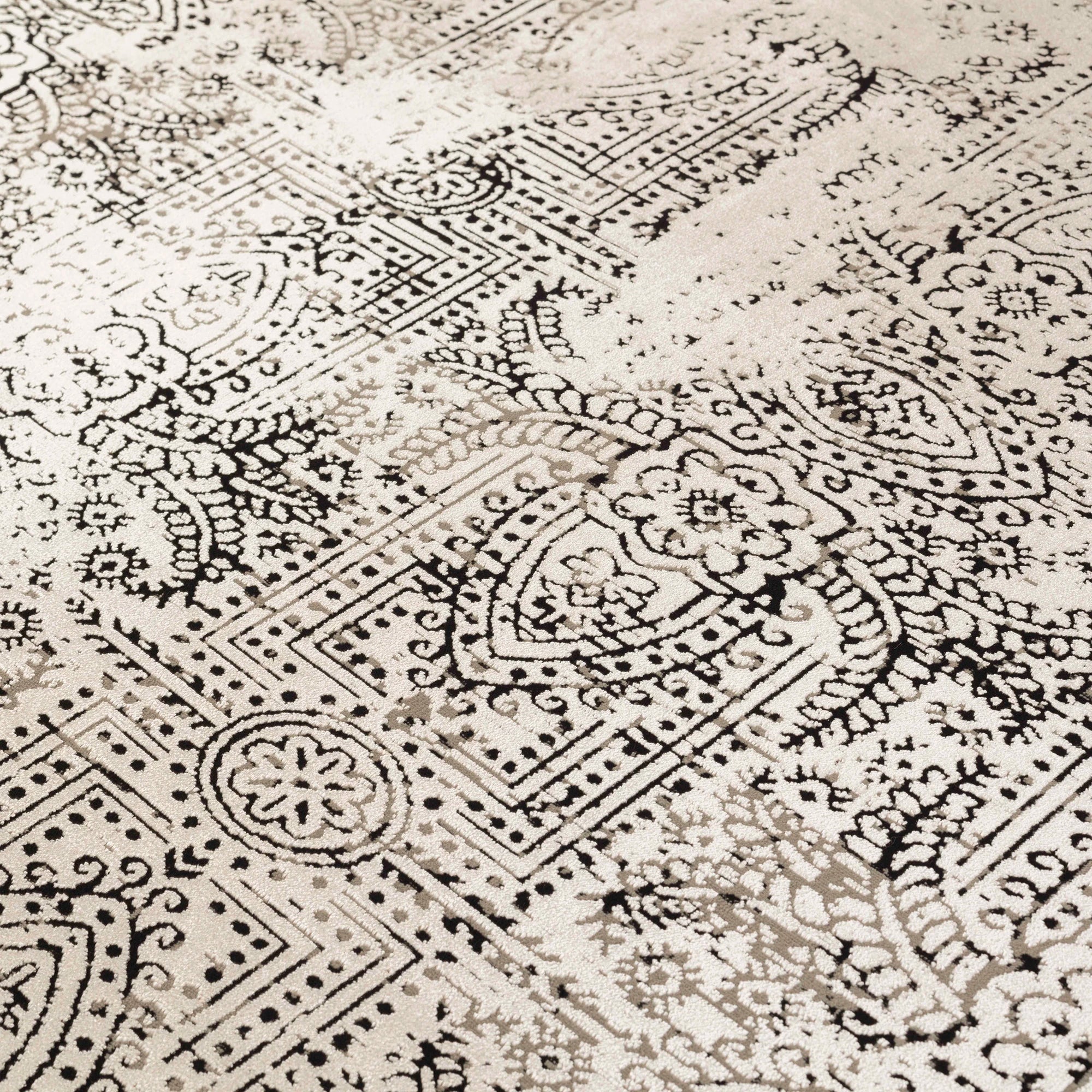 Tappeto Orientale Astratto in Stile Vintage | Beige