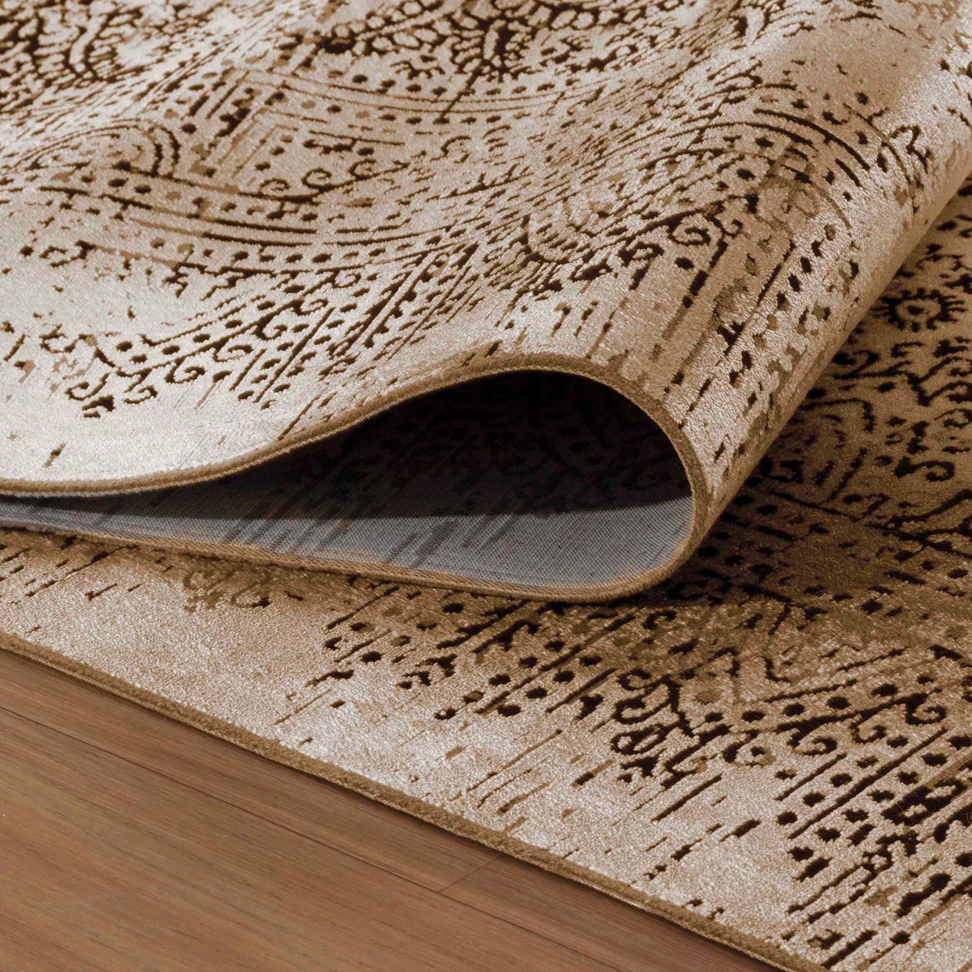 Vintage Look Abstract Oriental Style Rug | Copper