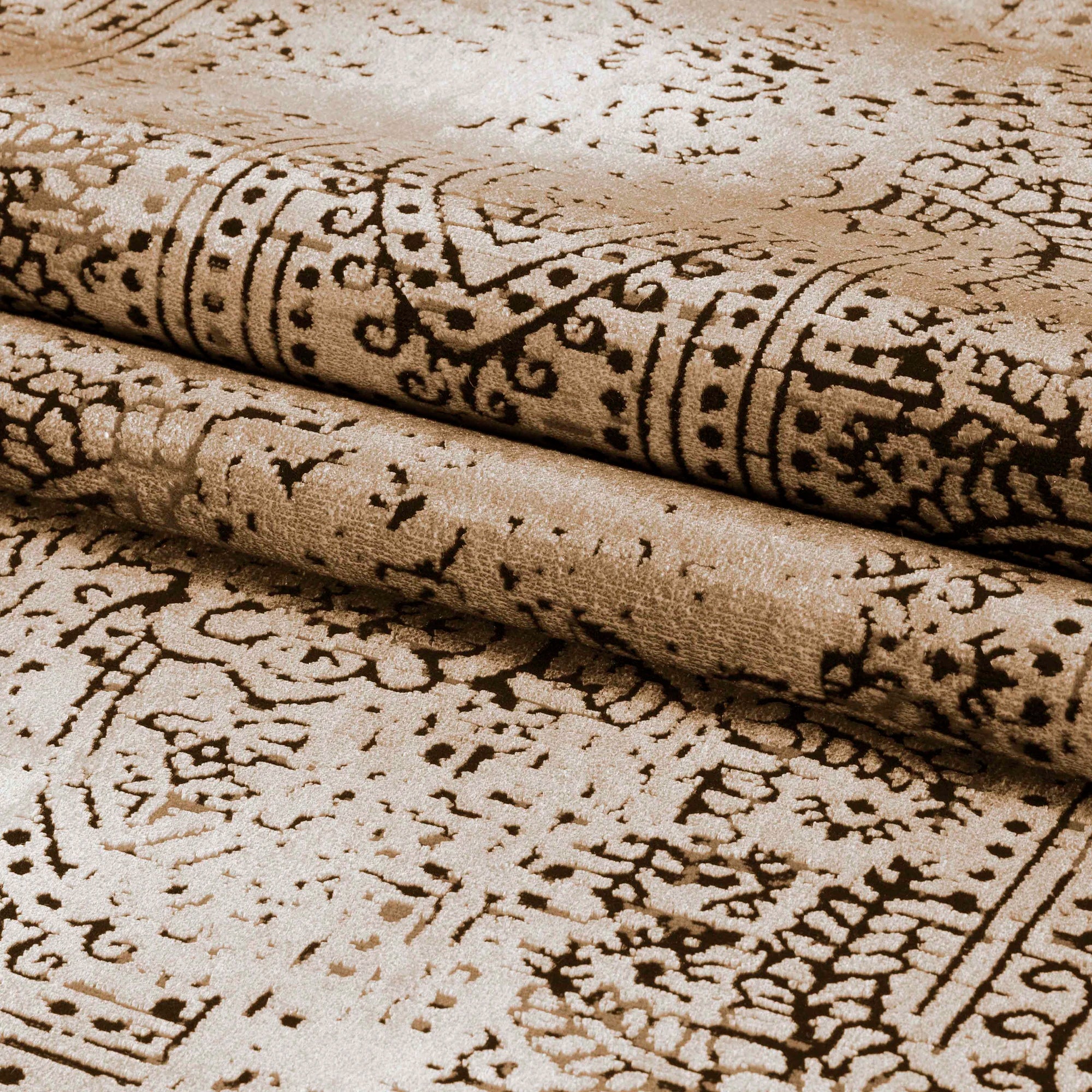 Vintage Look Abstract Oriental Style Rug | Copper