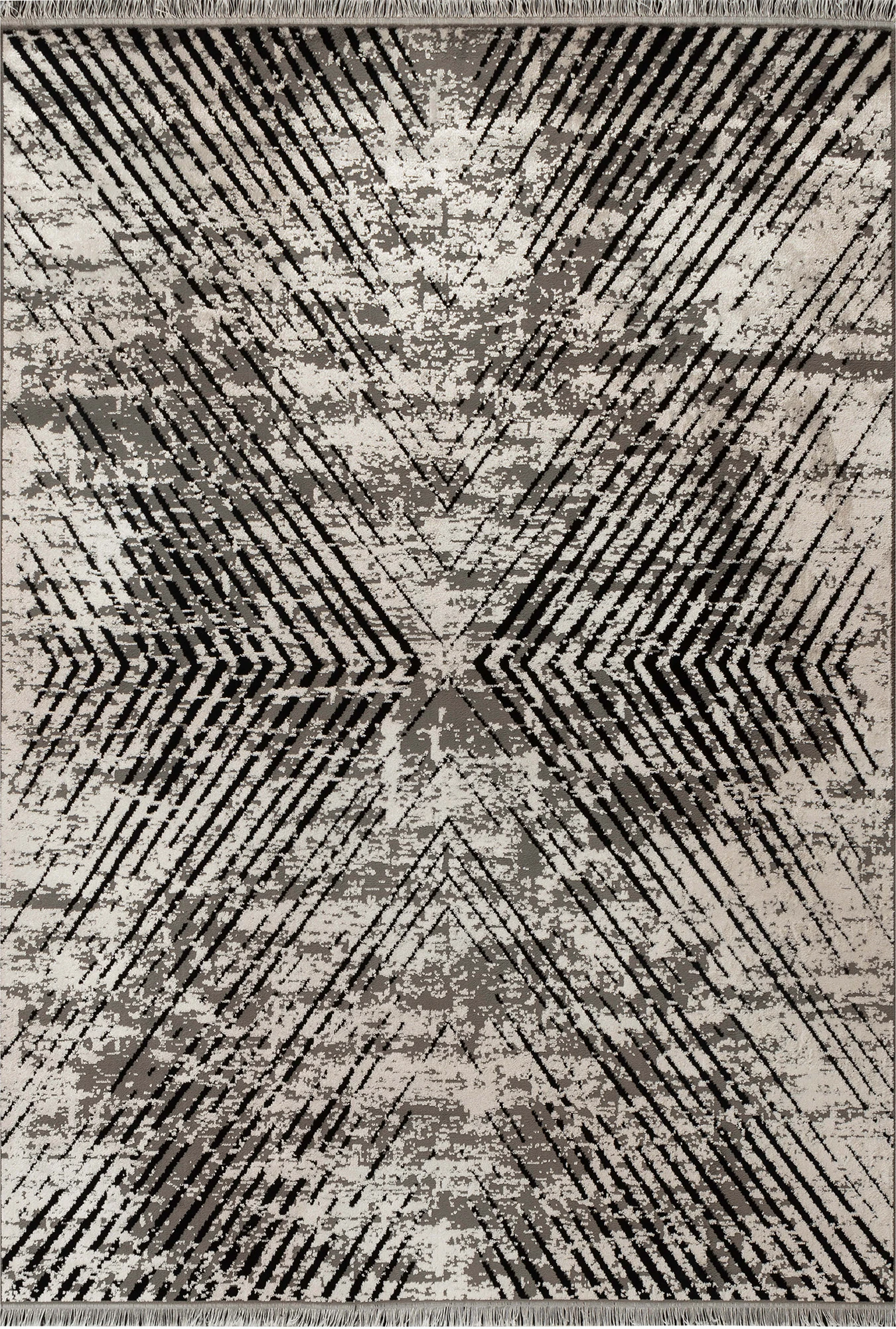 Abstract Overdyed Line Pattern Carpet | Beige