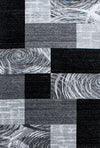 Swirl Pattern Colour Block Area Rug | Black Black