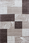 Swirl Pattern Colour Block Area Rug | Brown Brown