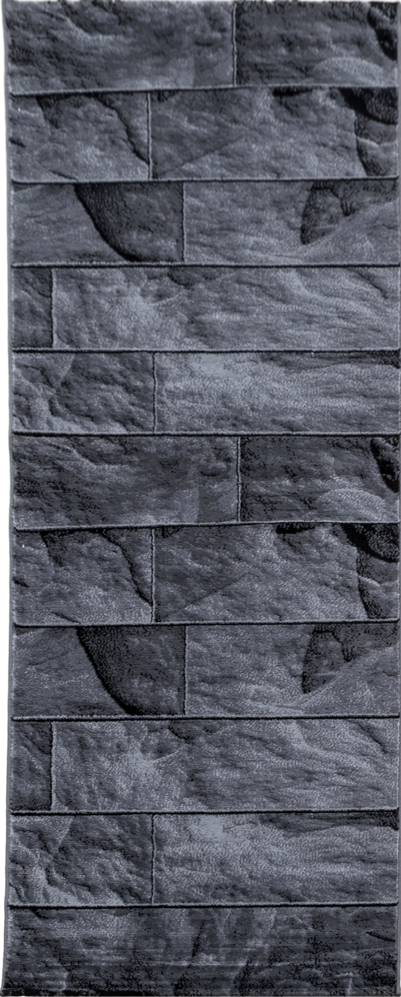 Modern 3D Stone Block Pattern Area Rug | Black