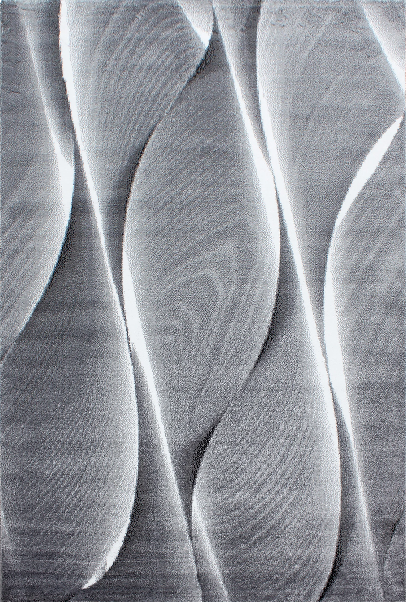 Contemporary High-Shine Wavy Design Carpet | Black