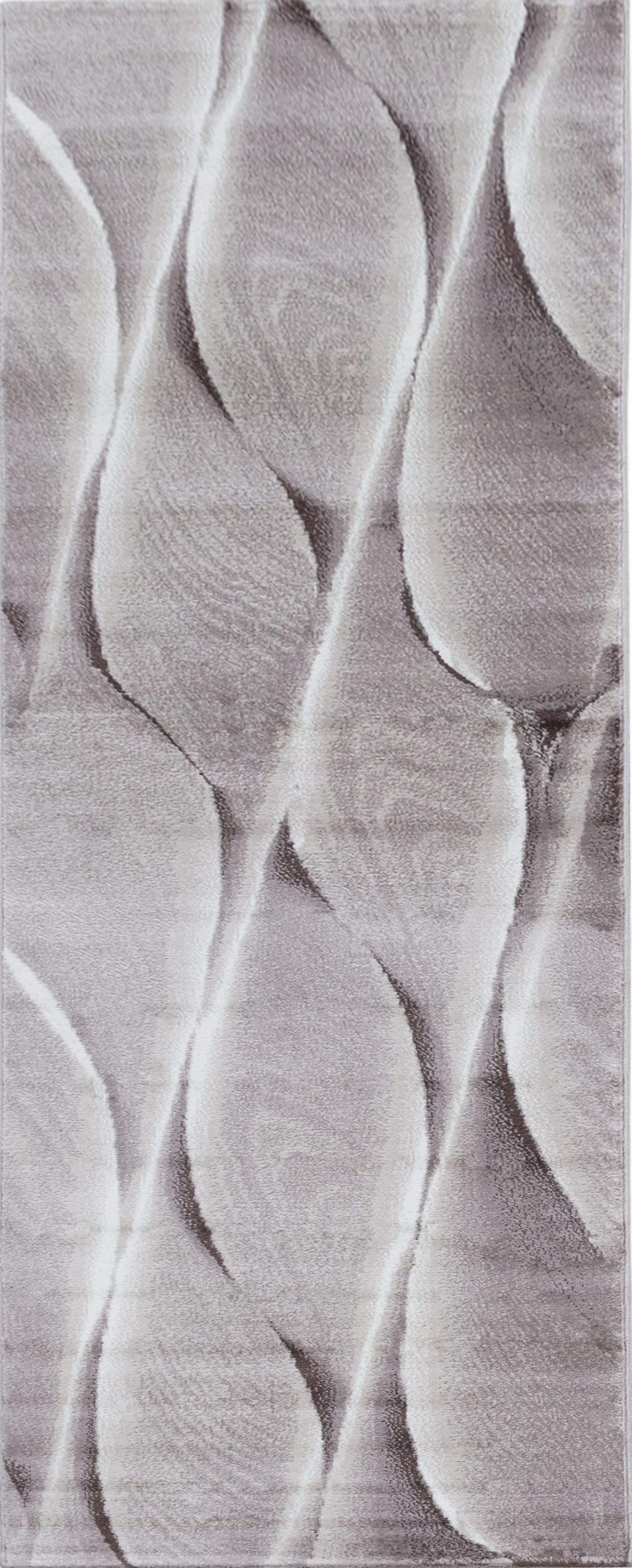 Contemporary High-Shine Wavy Design Carpet | Brown