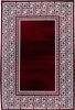 Modern Meander Border Area Rug | Red 