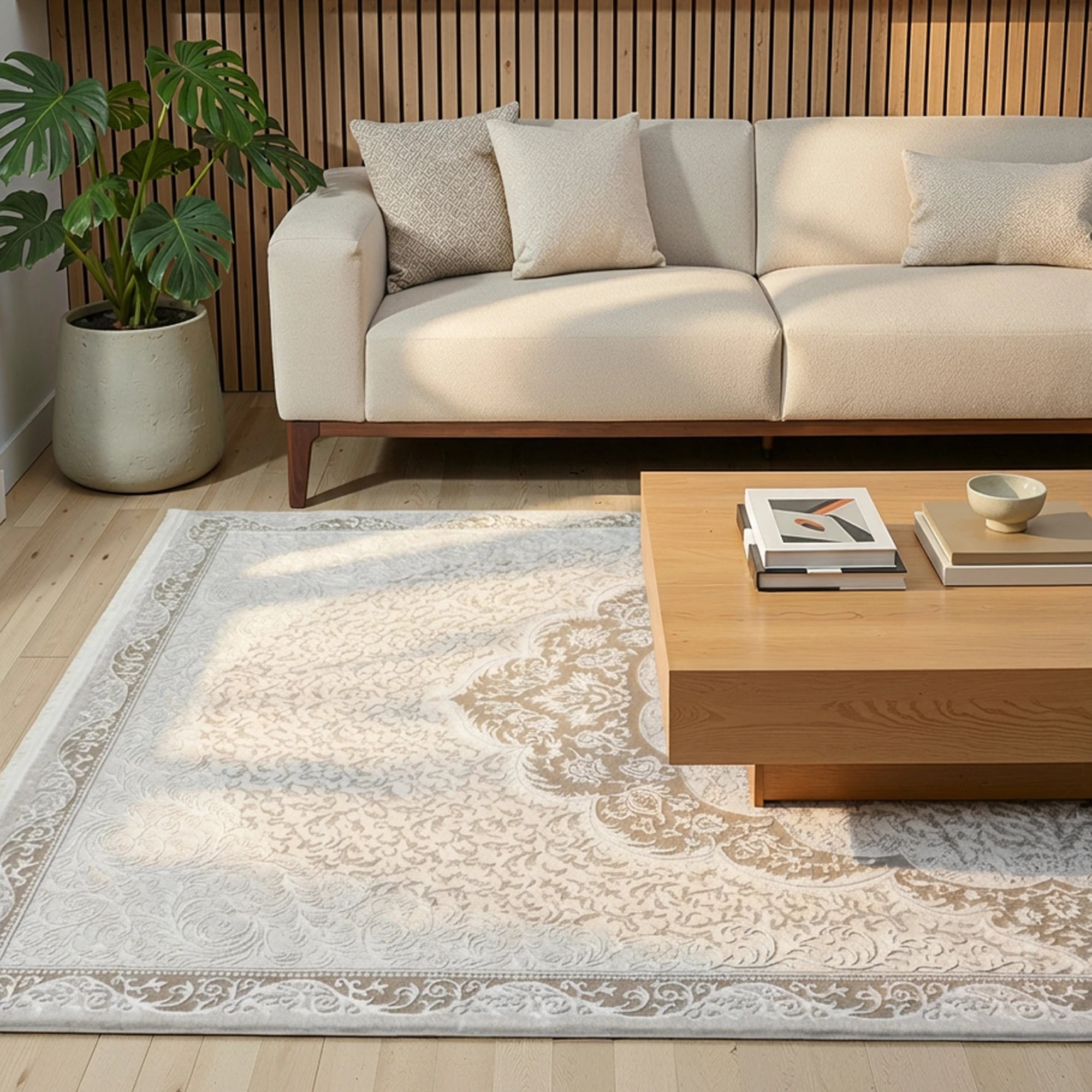 Brown Traditional Medallion Rug