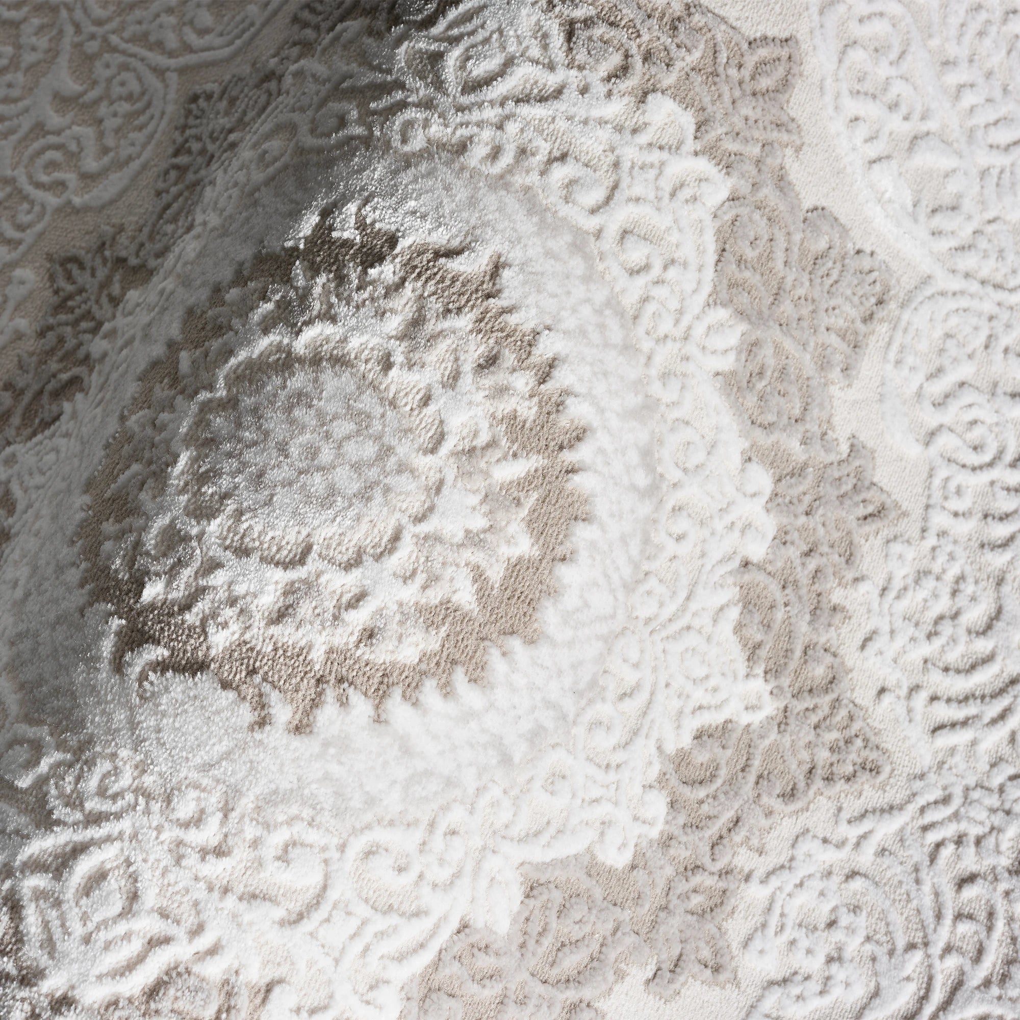 Beige Floral Medallion Rug