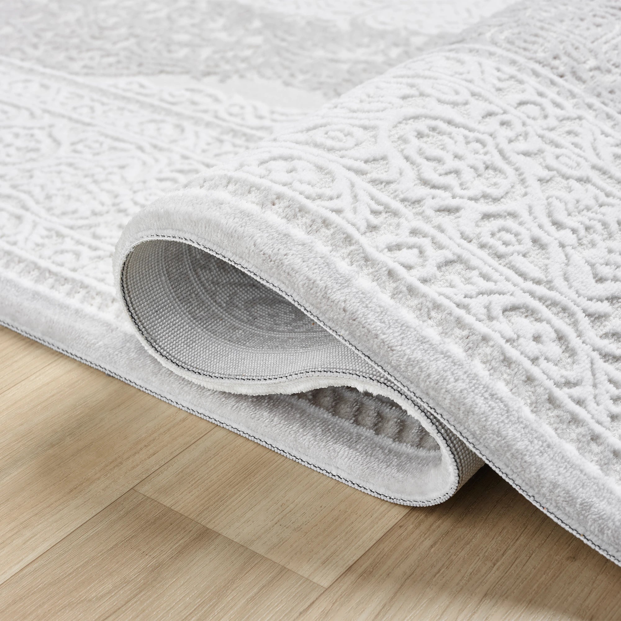 Beige Floral Medallion Rug