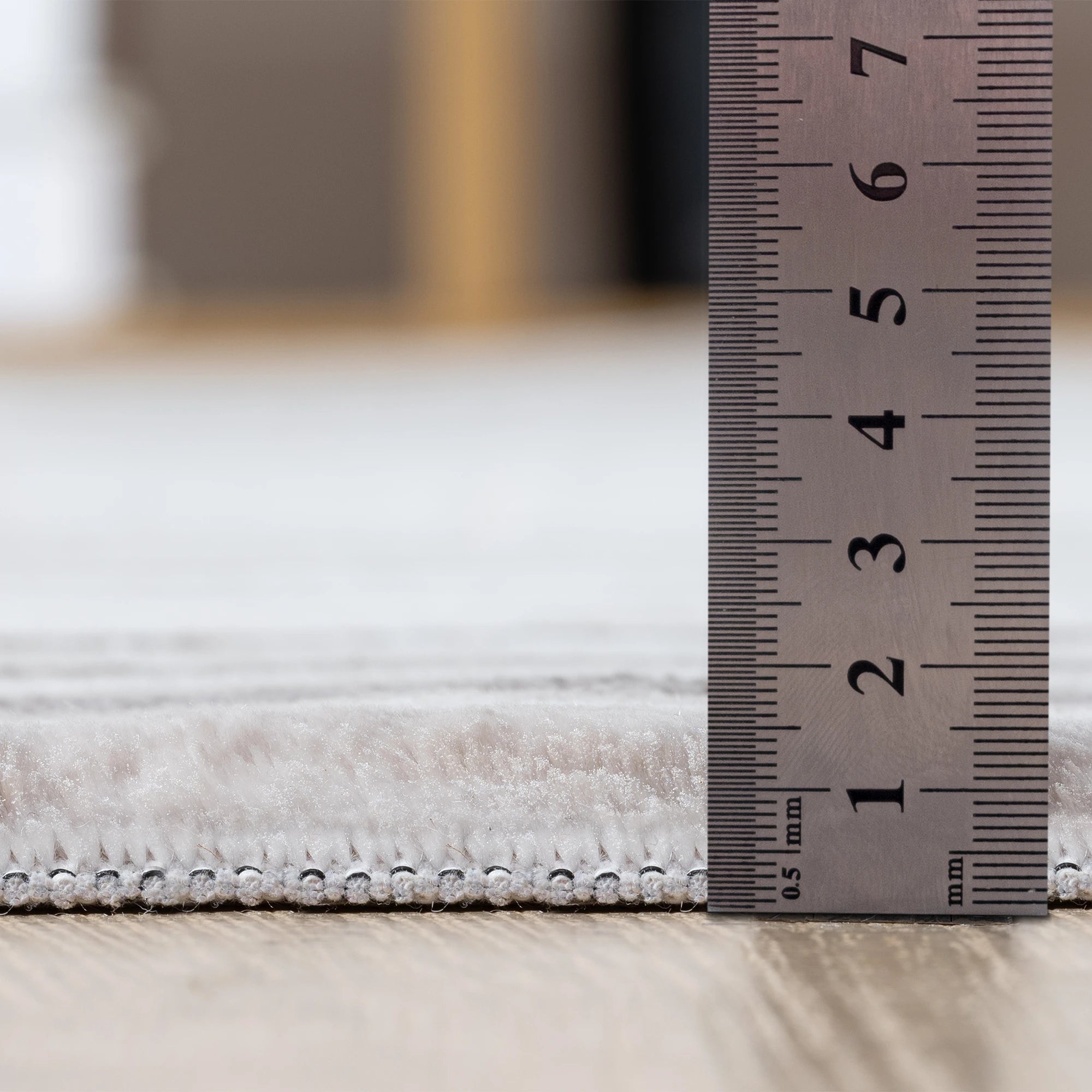 Concentric Lines Border Modern Rug | Brown