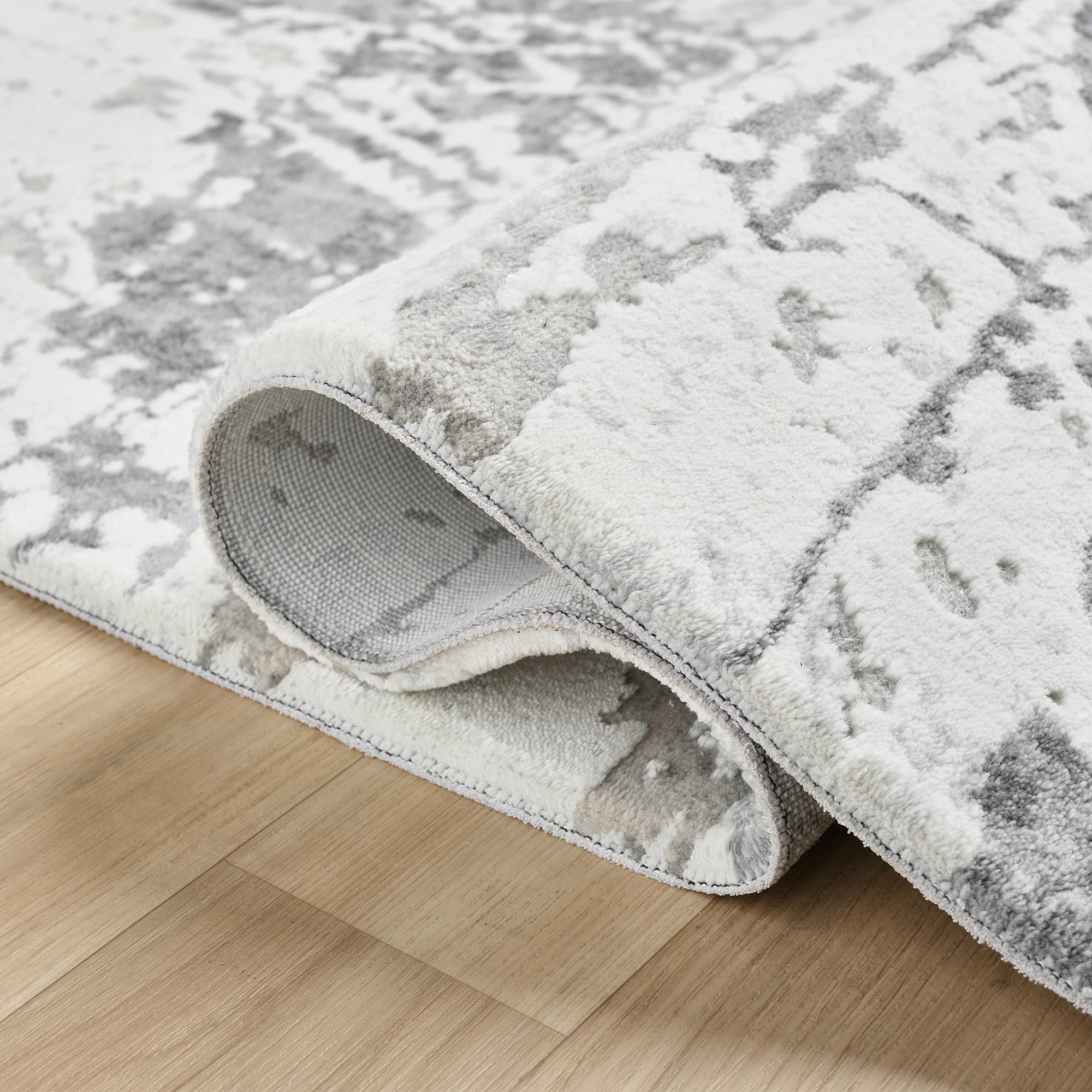 Limestone Vein Contemporary Rug | Gray