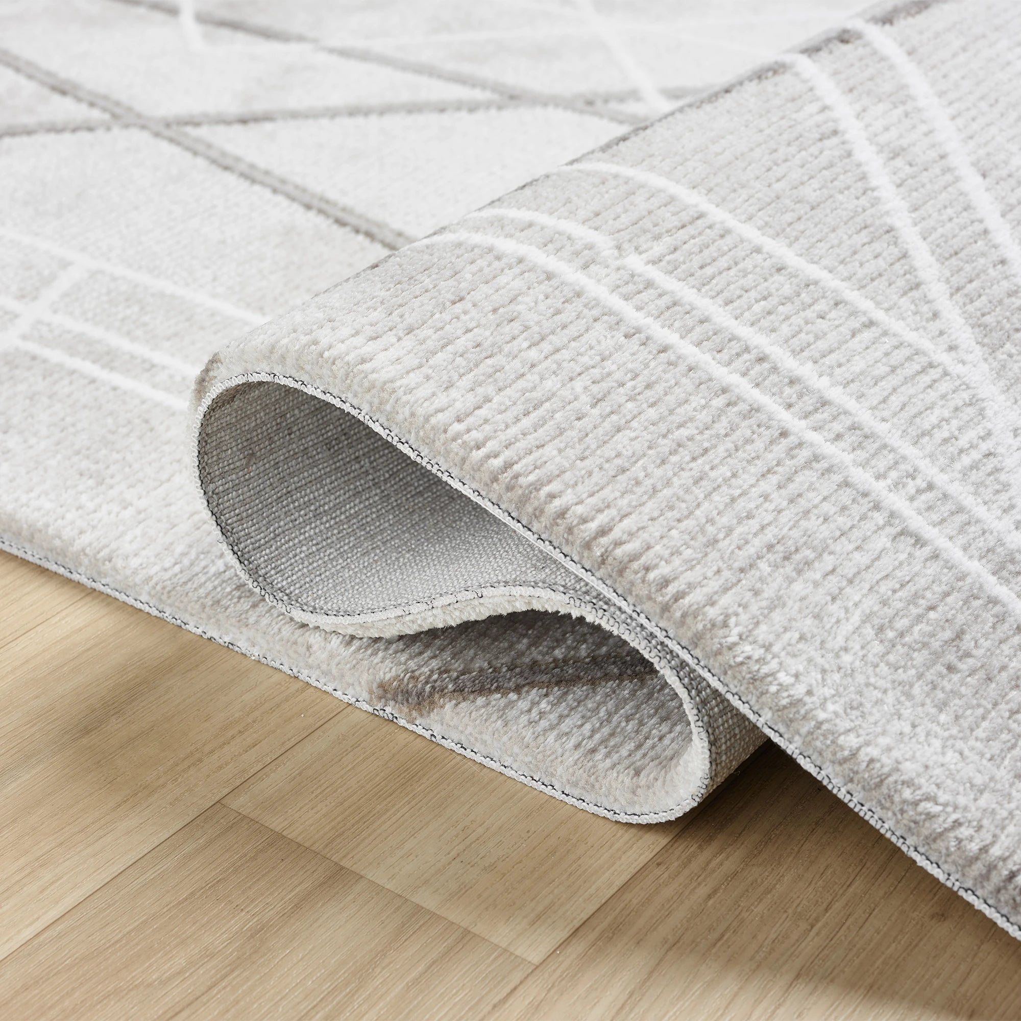 Modern Layered Geometric Abstraction Rug | Brown