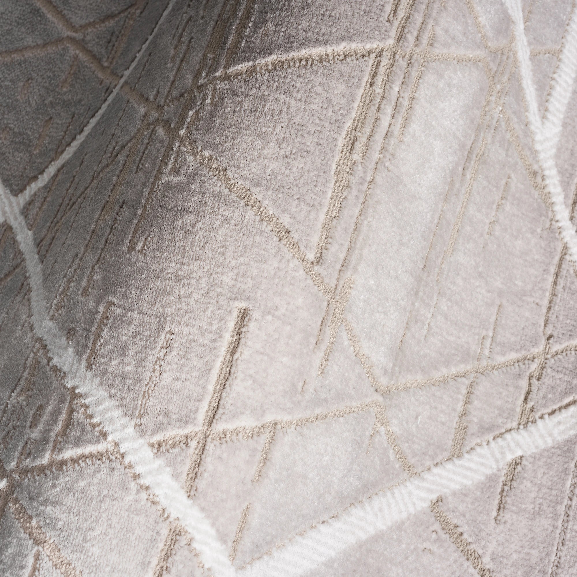 Luxury Taupe Linear Geometric Rug