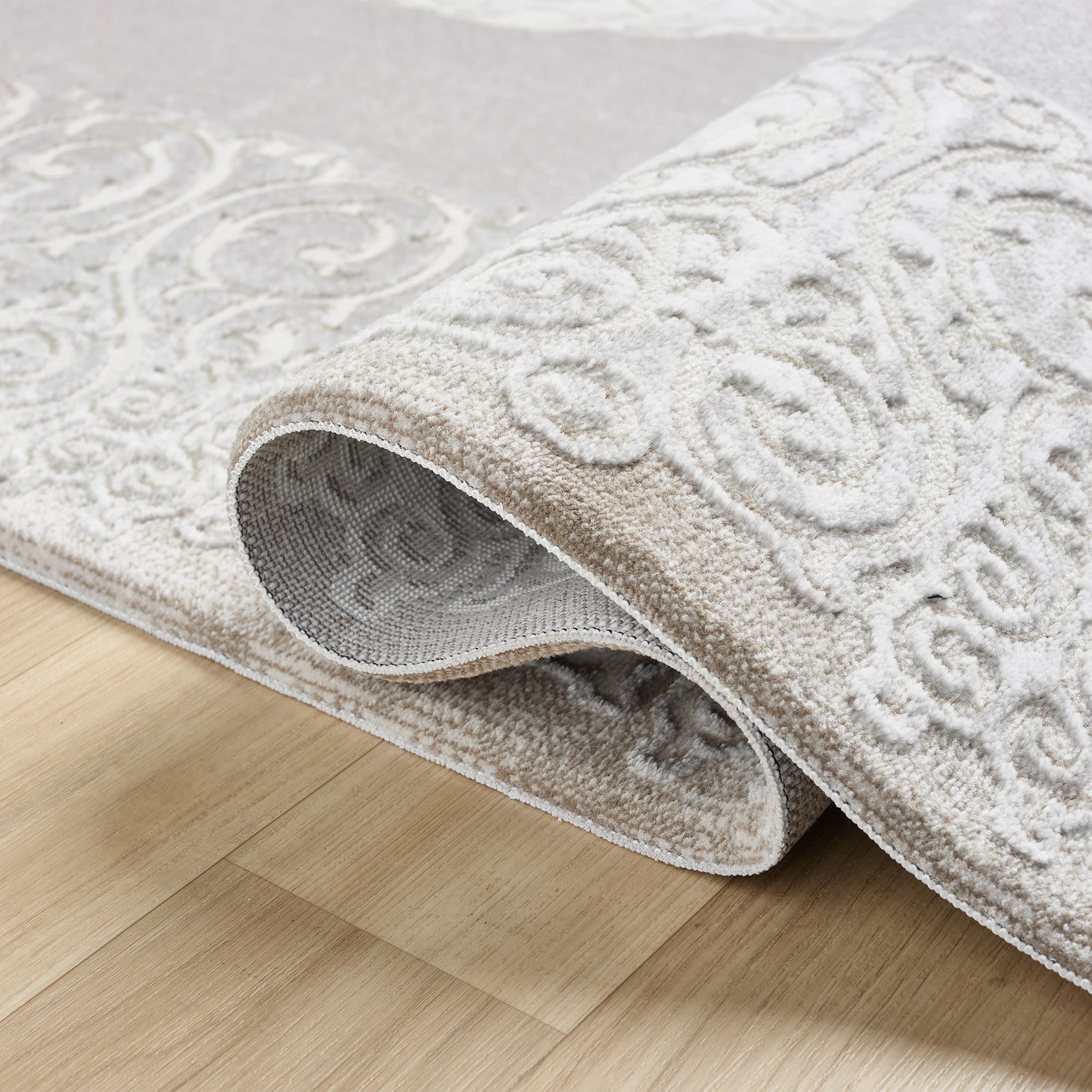 Luxury Taupe Royal Medallion Rug