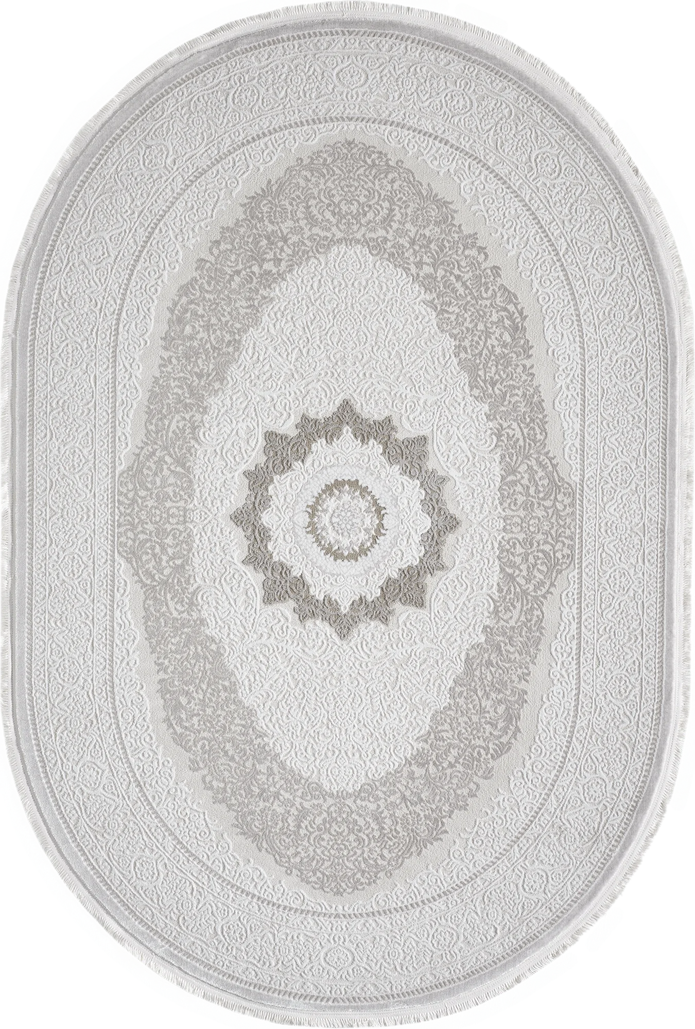 Beige Floral Medallion Rug