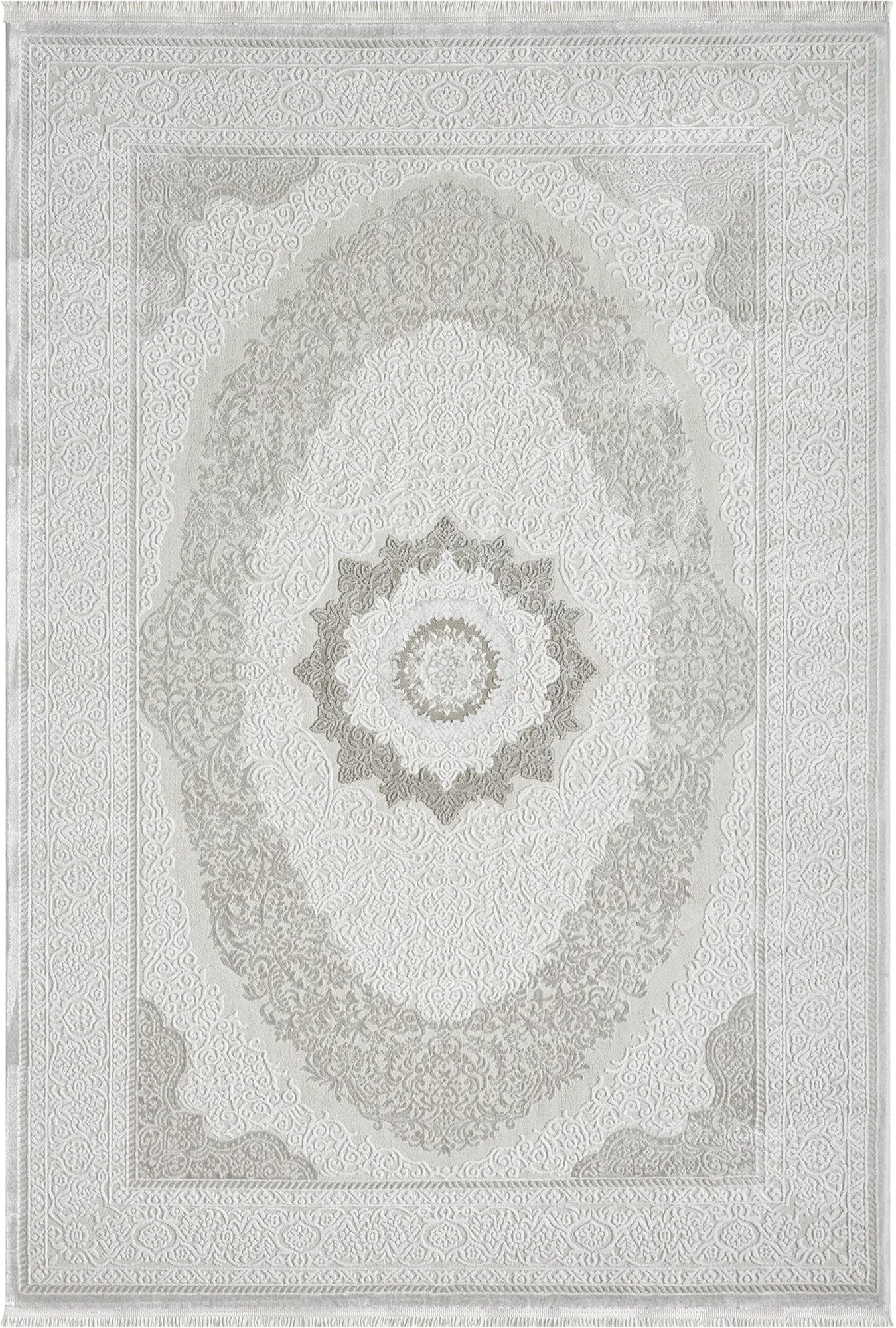 Beige Floral Medallion Rug