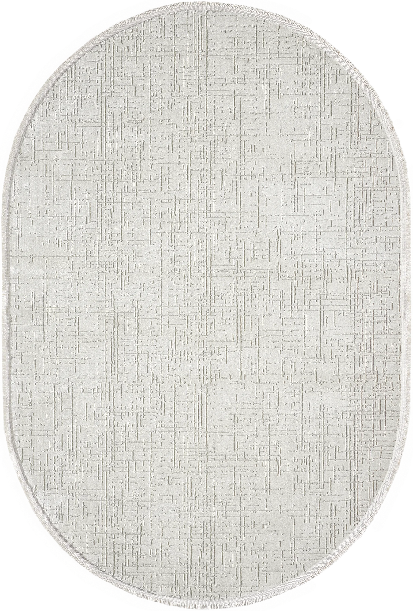 Modern Whisper Grid Abstract Textured Rug | White