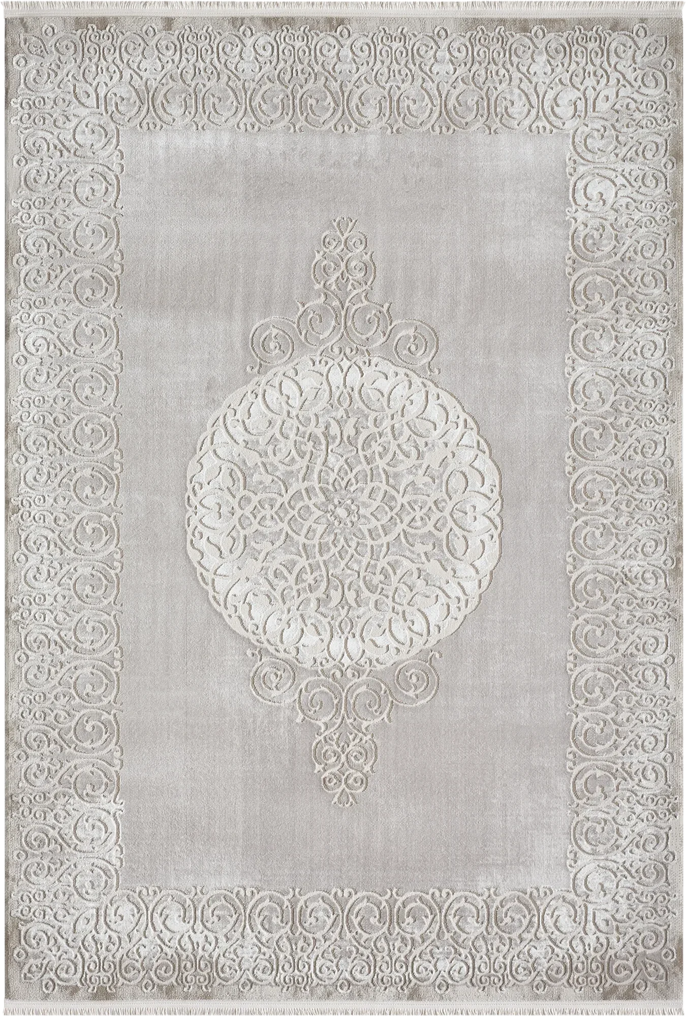 Luxury Taupe Royal Medallion Rug