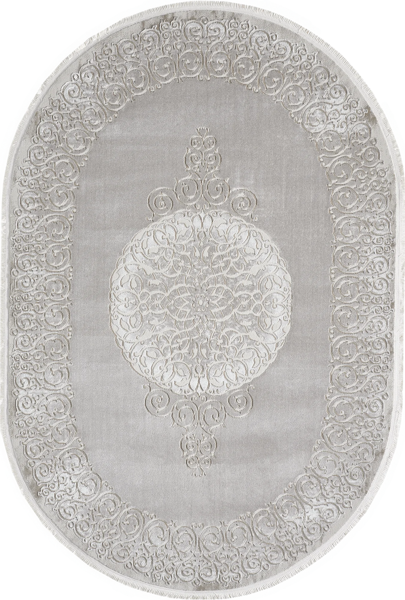 Luxury Taupe Royal Medallion Rug
