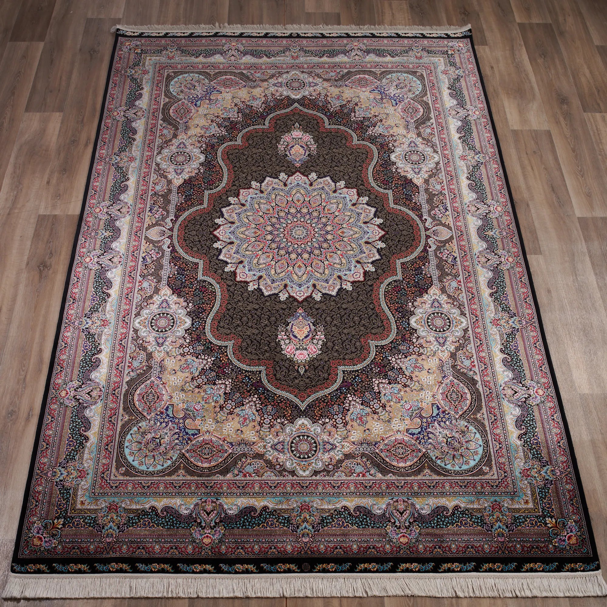 Vintage-Inspired Artistic Handmade Silk Rug - Bella Rugs