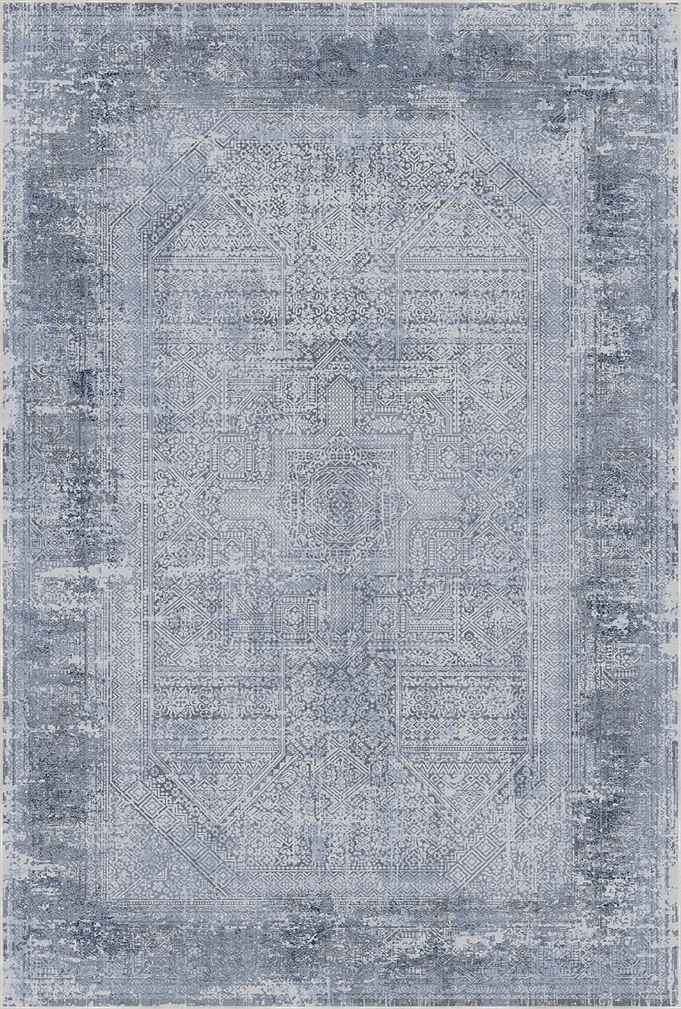 Slate Blue Cipher Relic Rug