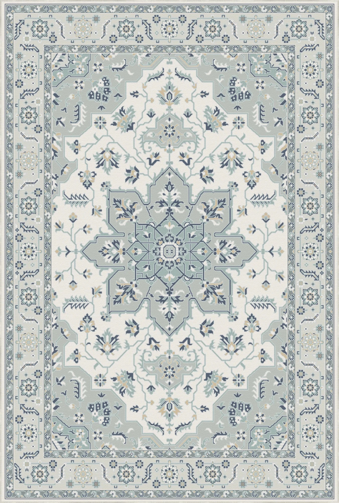 Lyra Sage White Rug