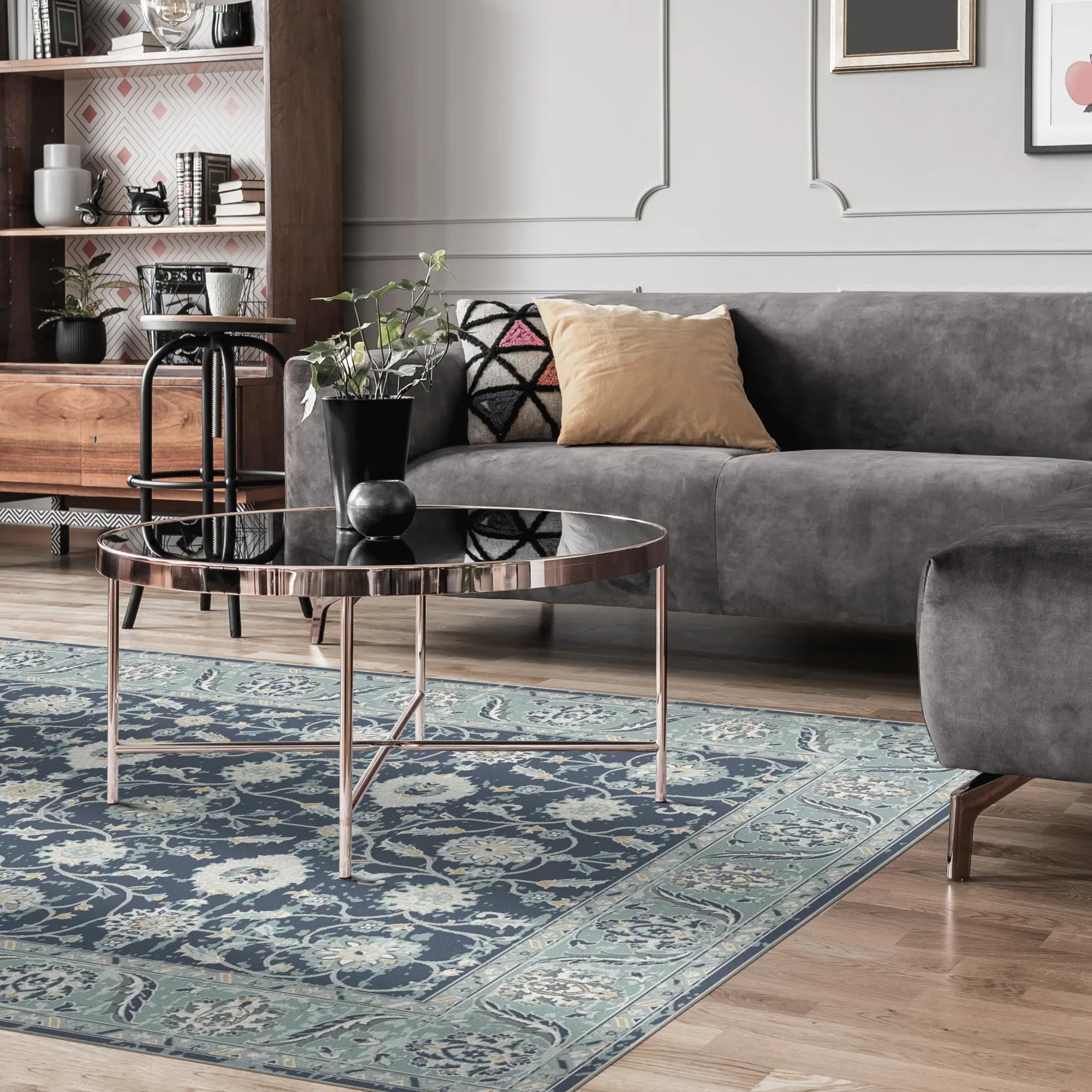 Tappeto Veda Salvia Blu Navy